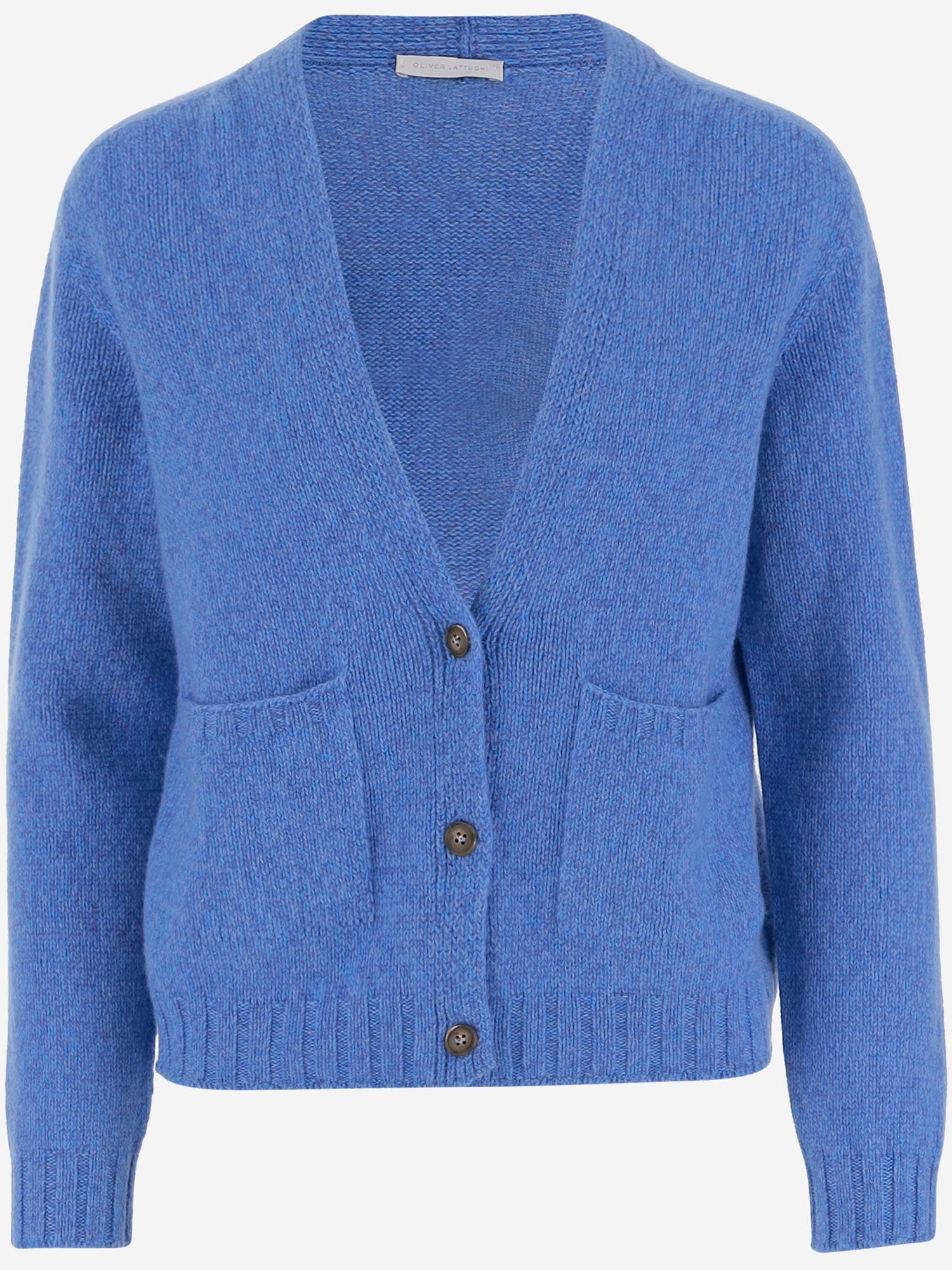Oliver Lattughi V-neck Cashmere Cardigan In Blue