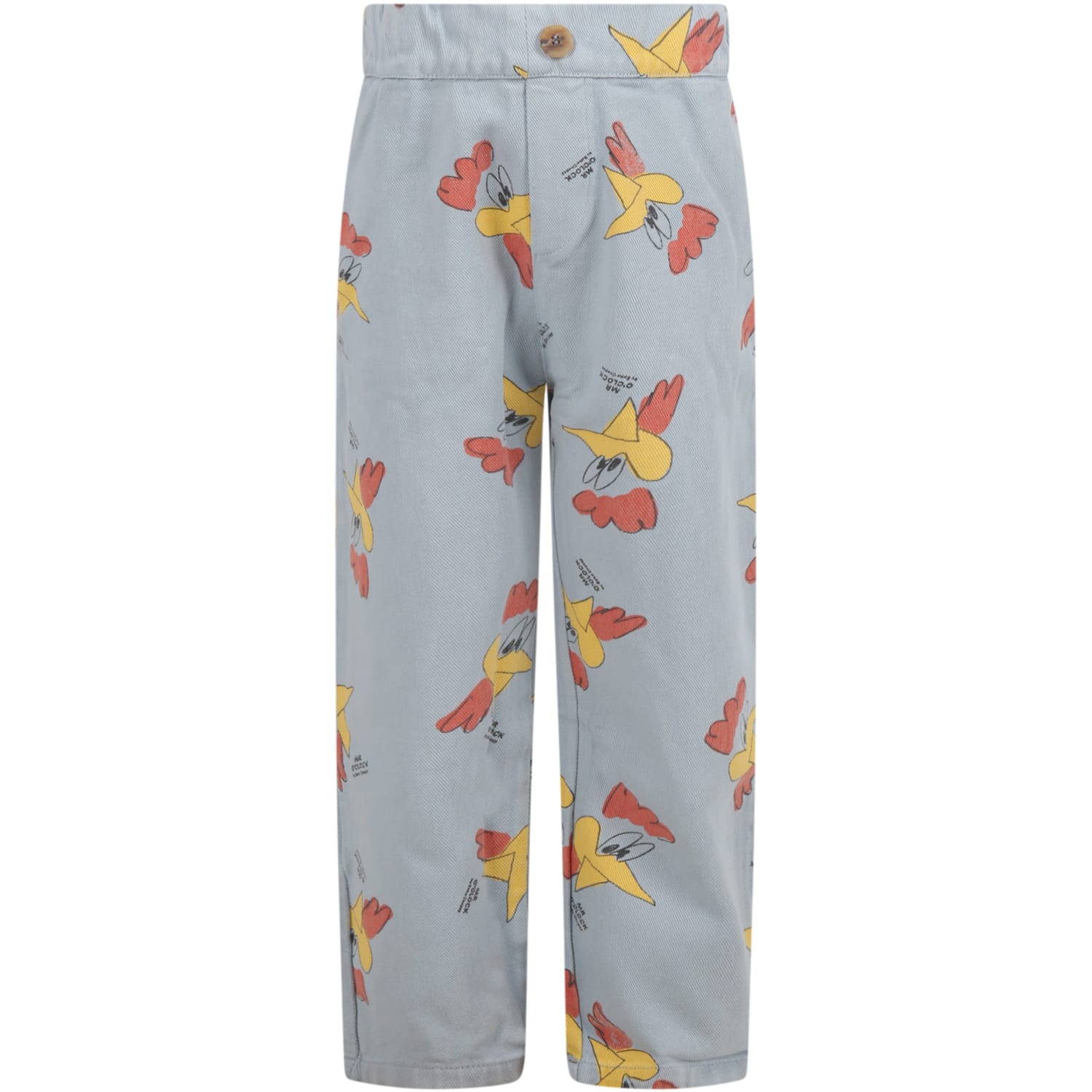 Bobo Choses Kids' Light-blue Trousers For Boy With Rooster In Light ...