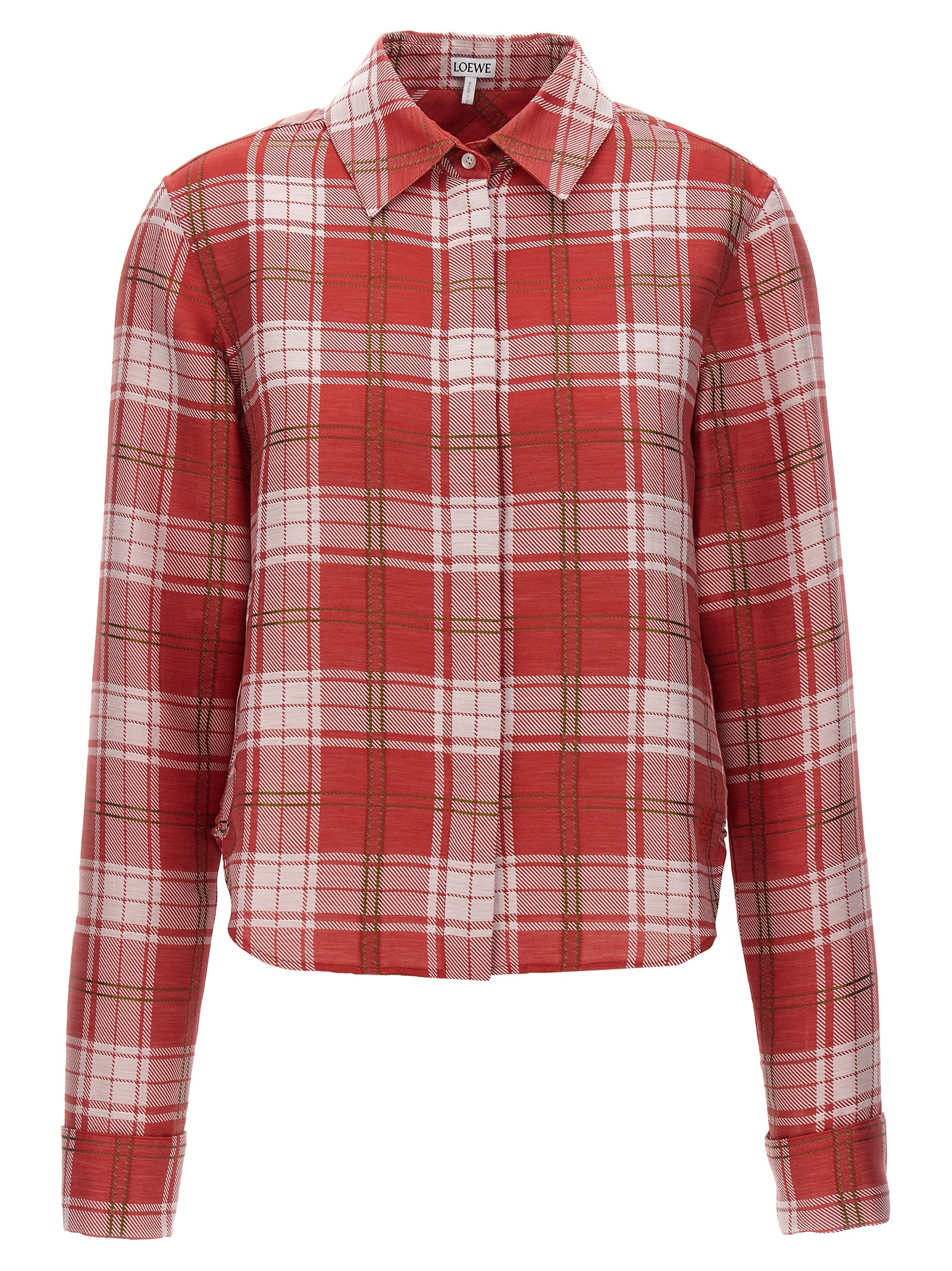 Shop Loewe Check Shirt In Red