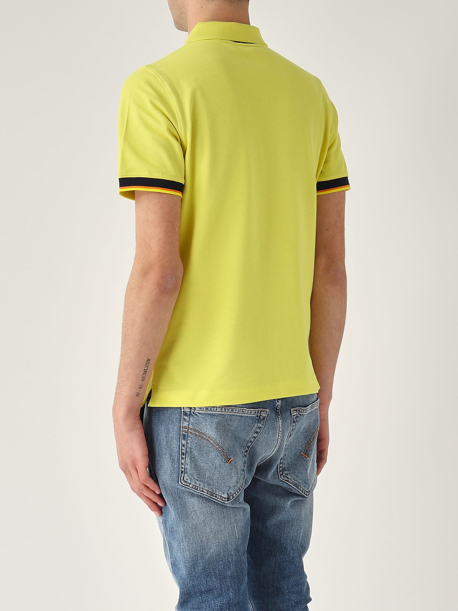 K-way Vincent Pique Sottocollo In Contrasto Polo In Yellow