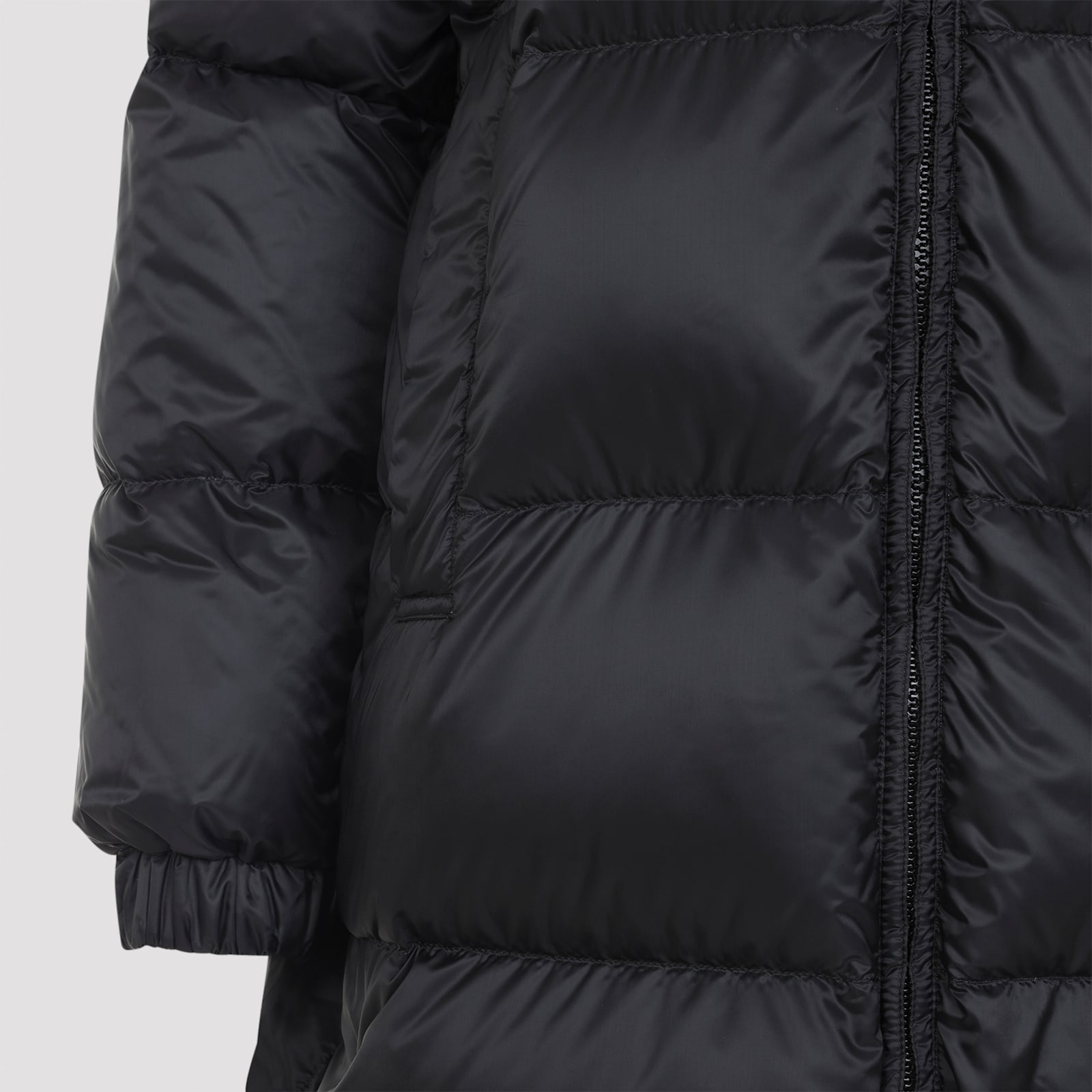 Max Mara The Cube Sei Long Down Jacket In Black