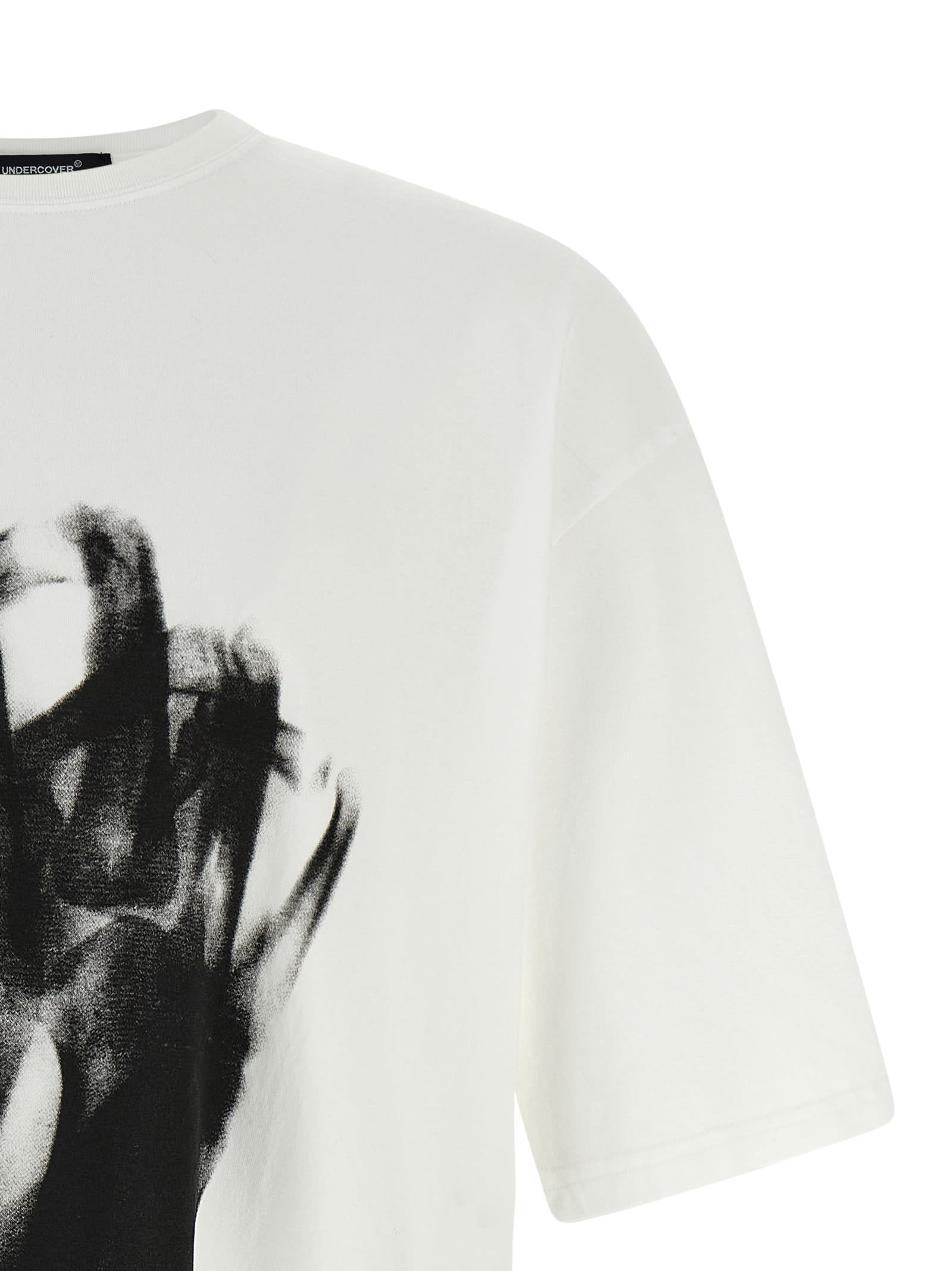 Undercover Oversized Crewneck T-shirt With Abstract Print In Gray