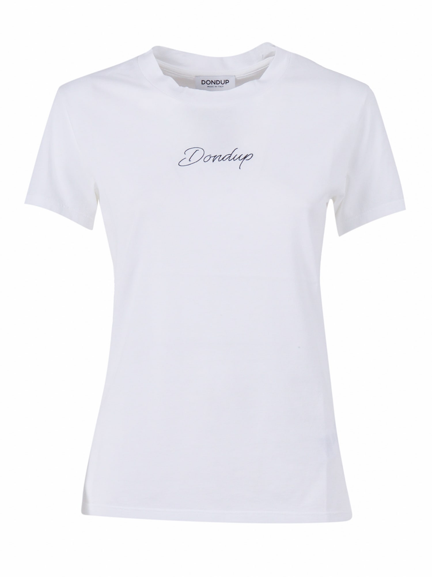 Dondup Embroidered Crew-neck T-shirt In White