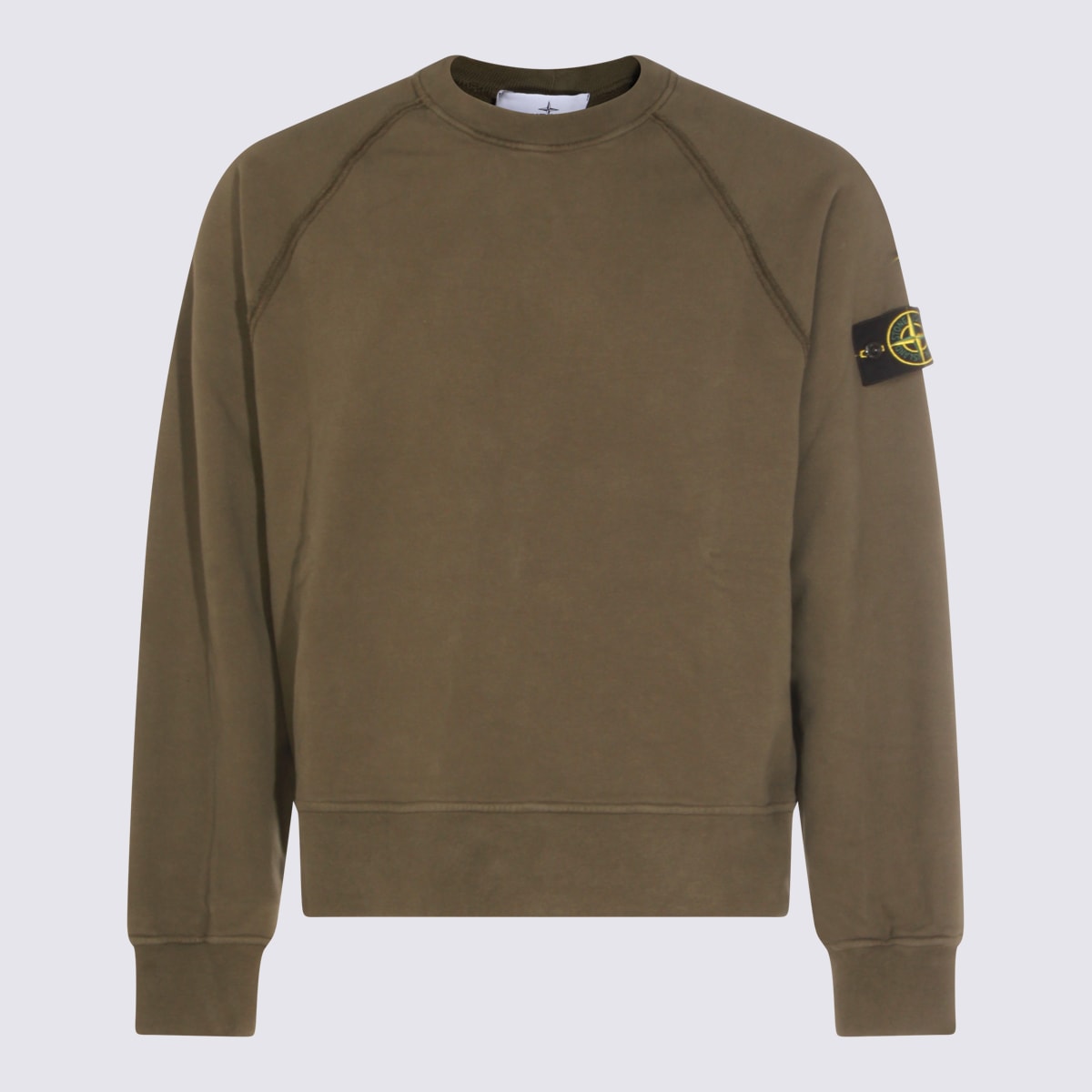 Stone Island Men S Garment Dyed Oversized Fit Crewneck Sweatshirt In Green