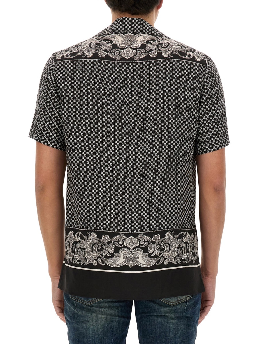 Shop Balmain Monogram Paisley Stamoa Shirt In Multicolour