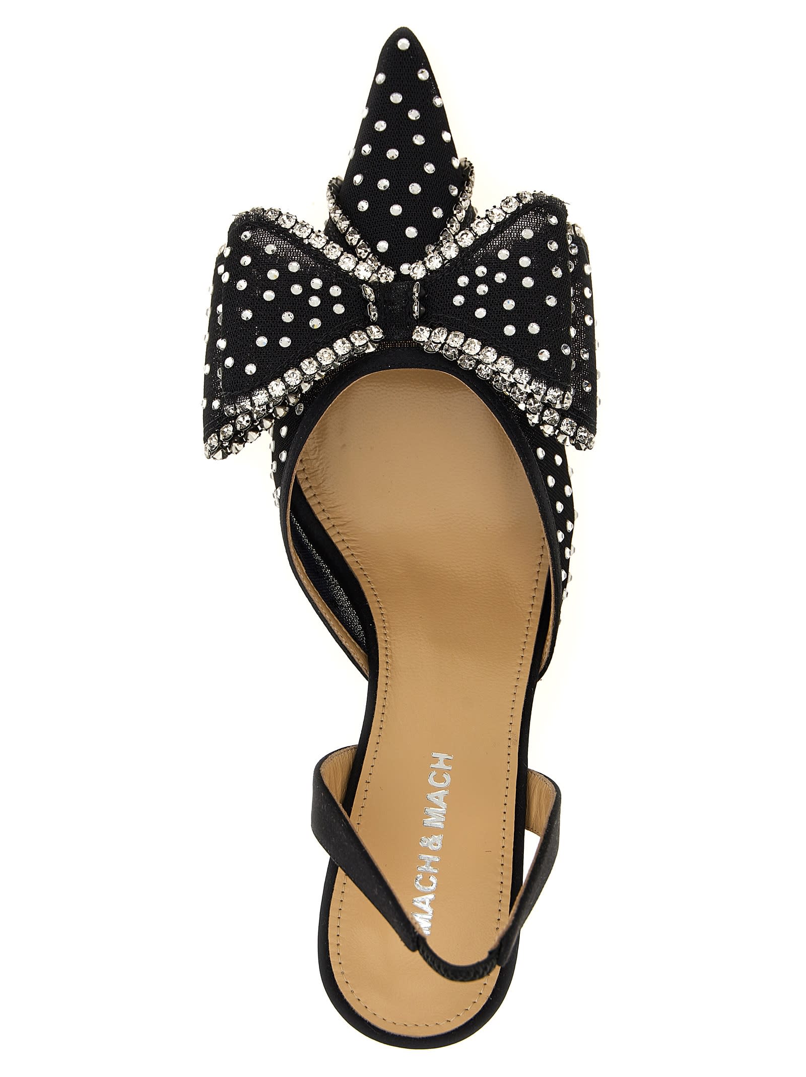 Mach & Mach Embellished Mesh Le Cadeau Pumps In Black
