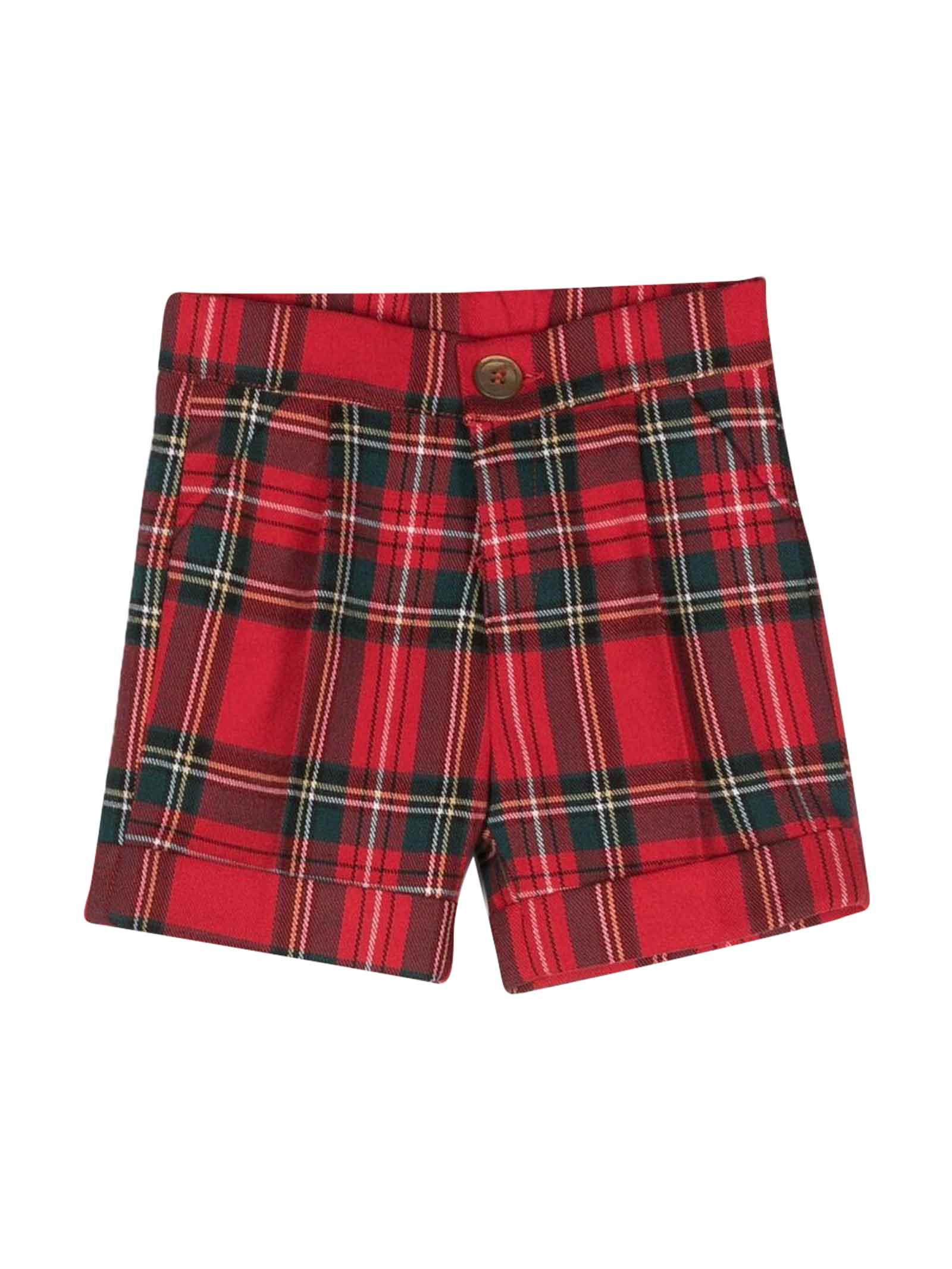 La Stupenderia Tartan-print Tailored Shorts In Rossa