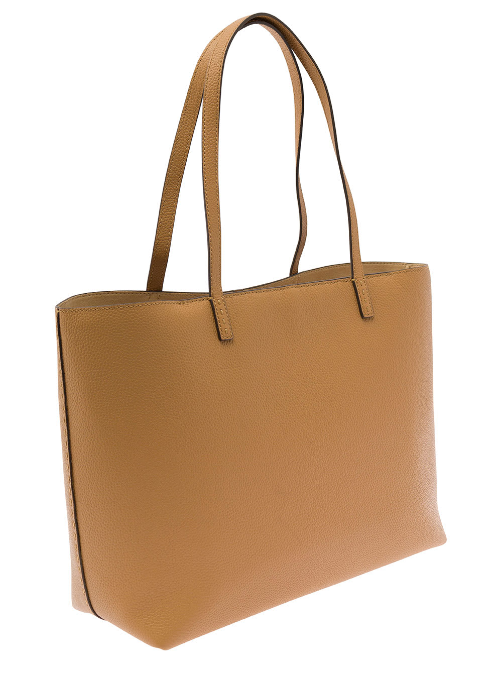 Shop Tory Burch Mcgraw Beige Tote Bag Wit Double T Detail In Grainy Leather Woman In Brown