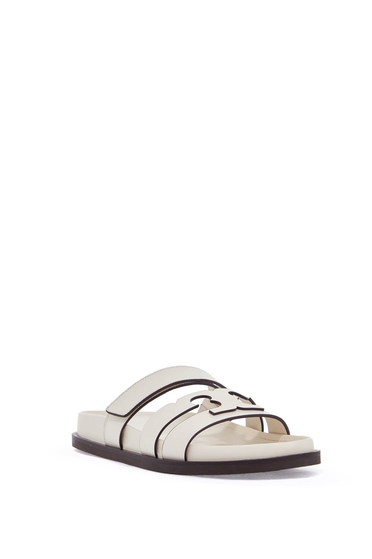 Tory Burch Ines Leather Triple-band Sport Mule Sandals In Ivory