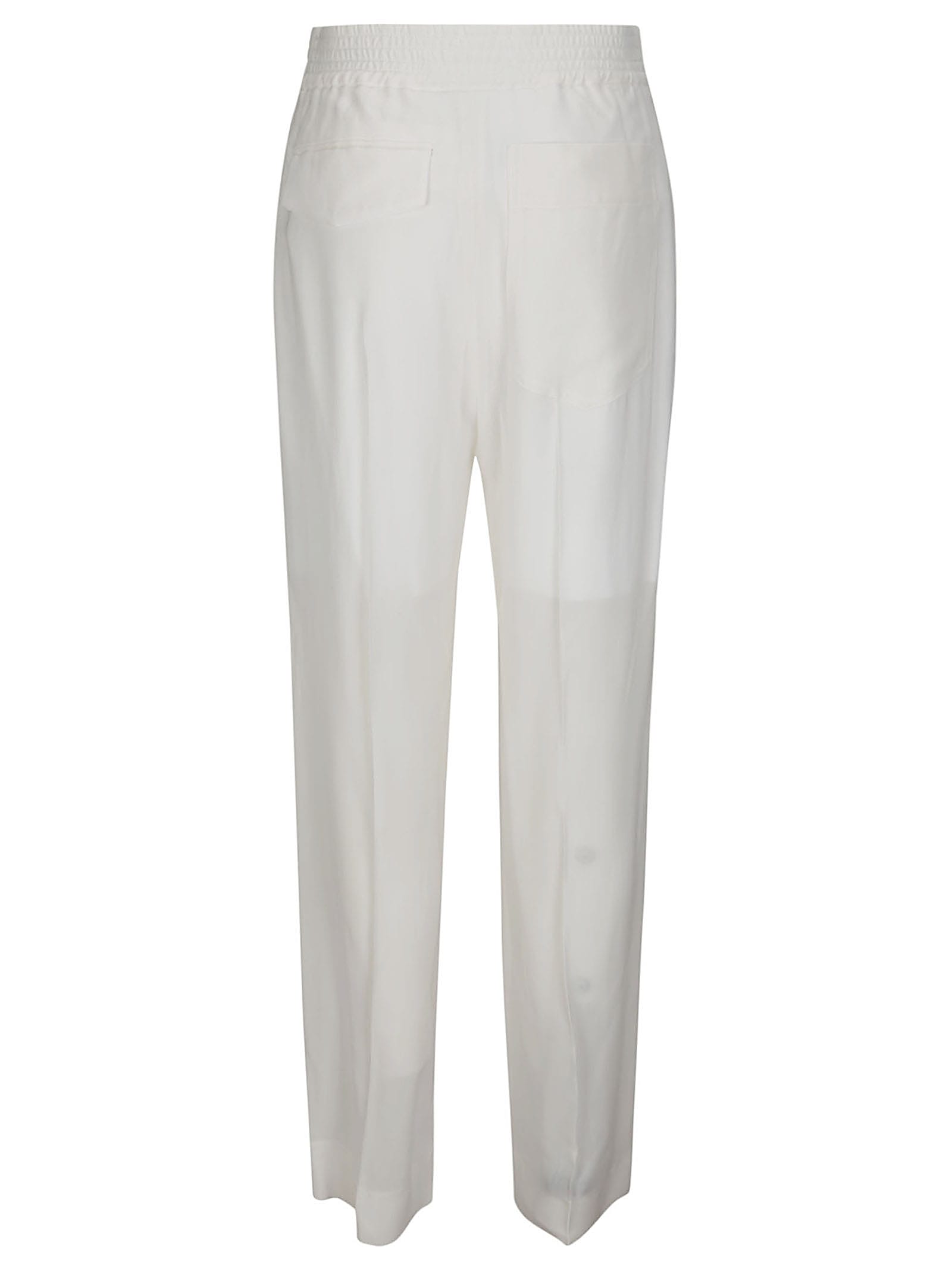 Shop Victoria Beckham Waistband Detail Straight Leg Trouser In White