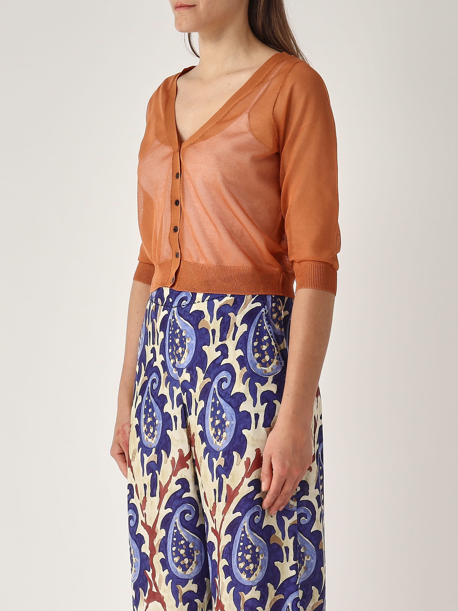 Maliparmi Cardigan Tulle Cardigan In Brown