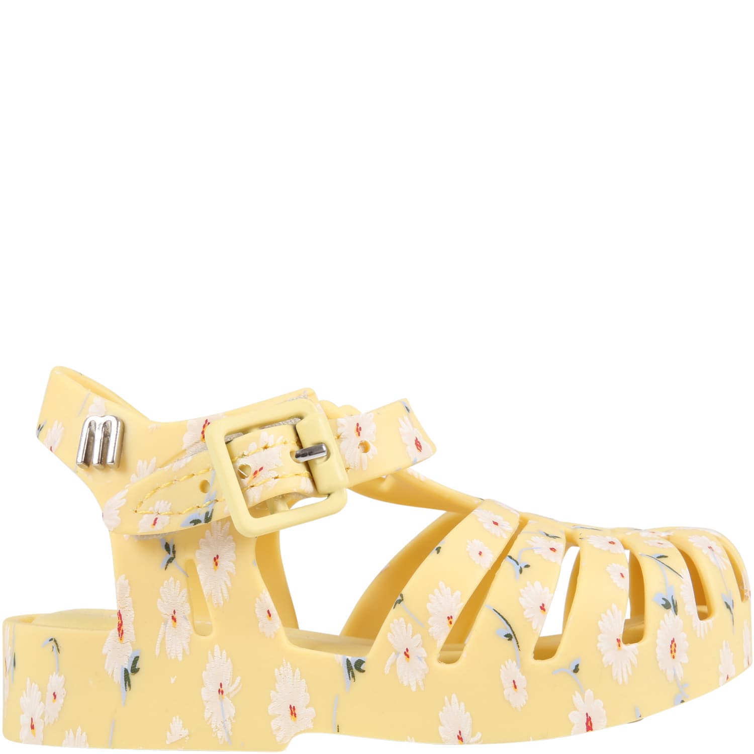 Melissa Yellow Sandals For Girl With Daisies