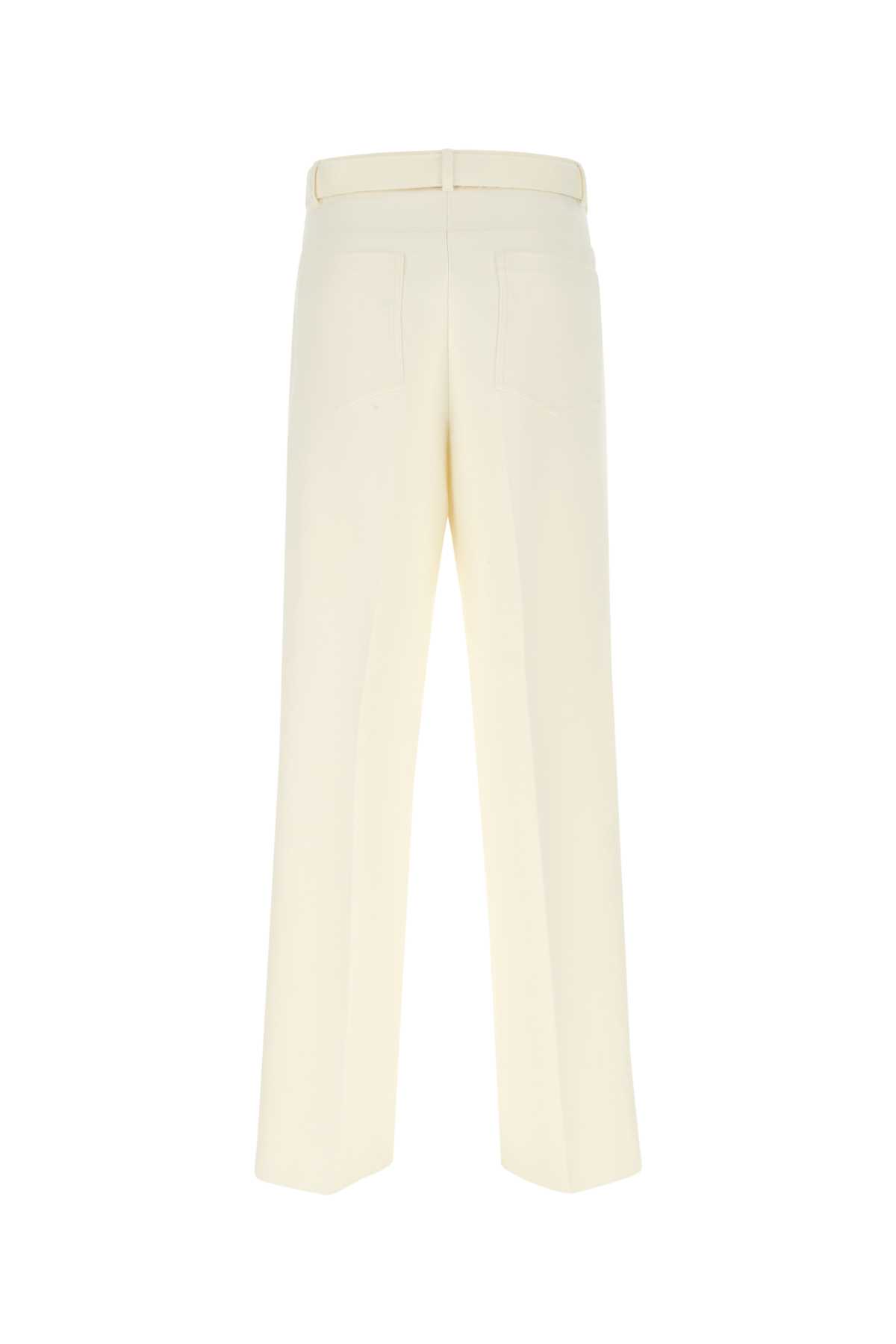 Shop Zegna Ivory Wool Pant In 149