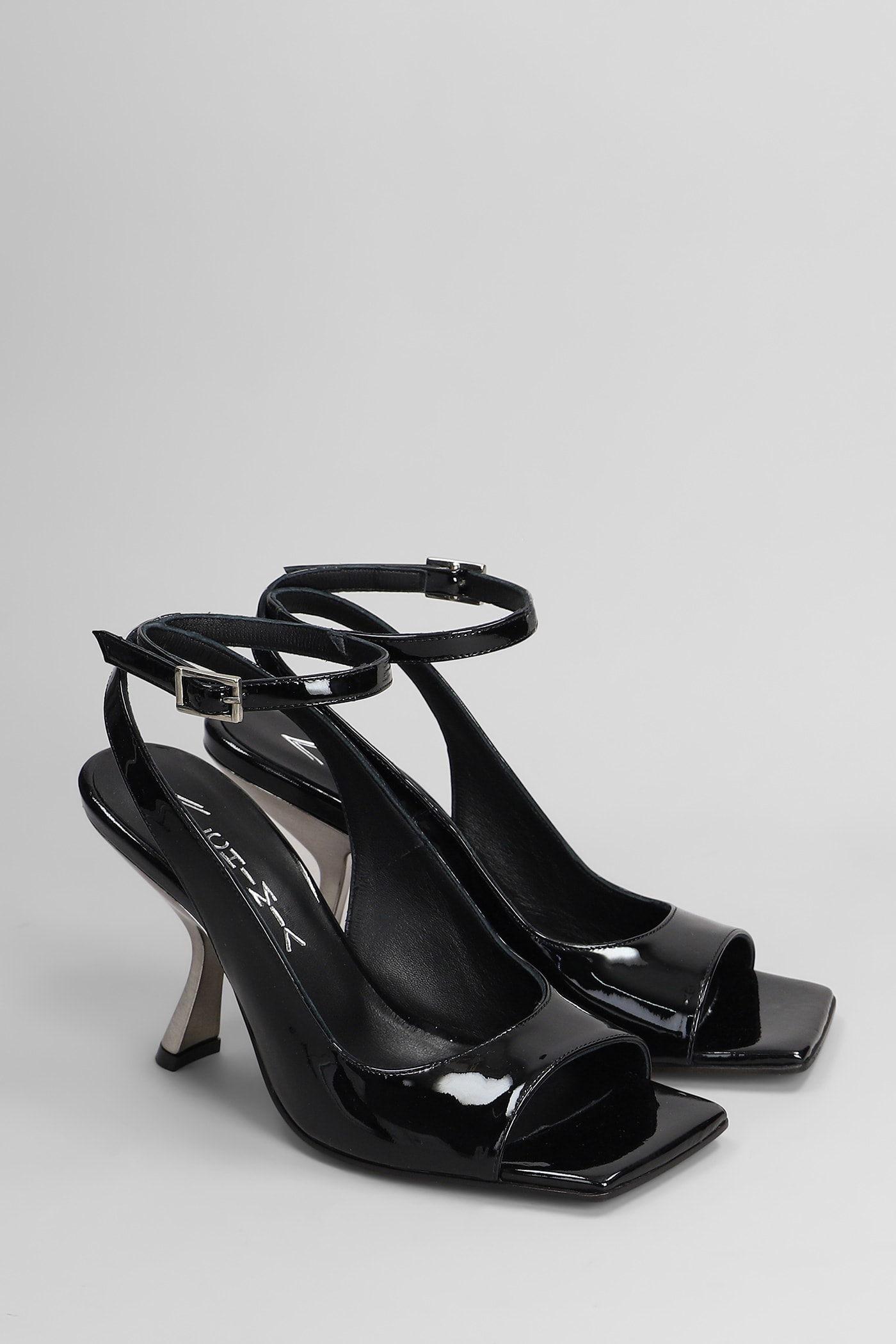 Alchimia Sandals In Black Patent Leather In Black