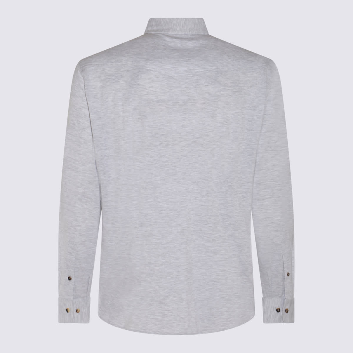Shop Brunello Cucinelli Grey Linen Blend Shirt
