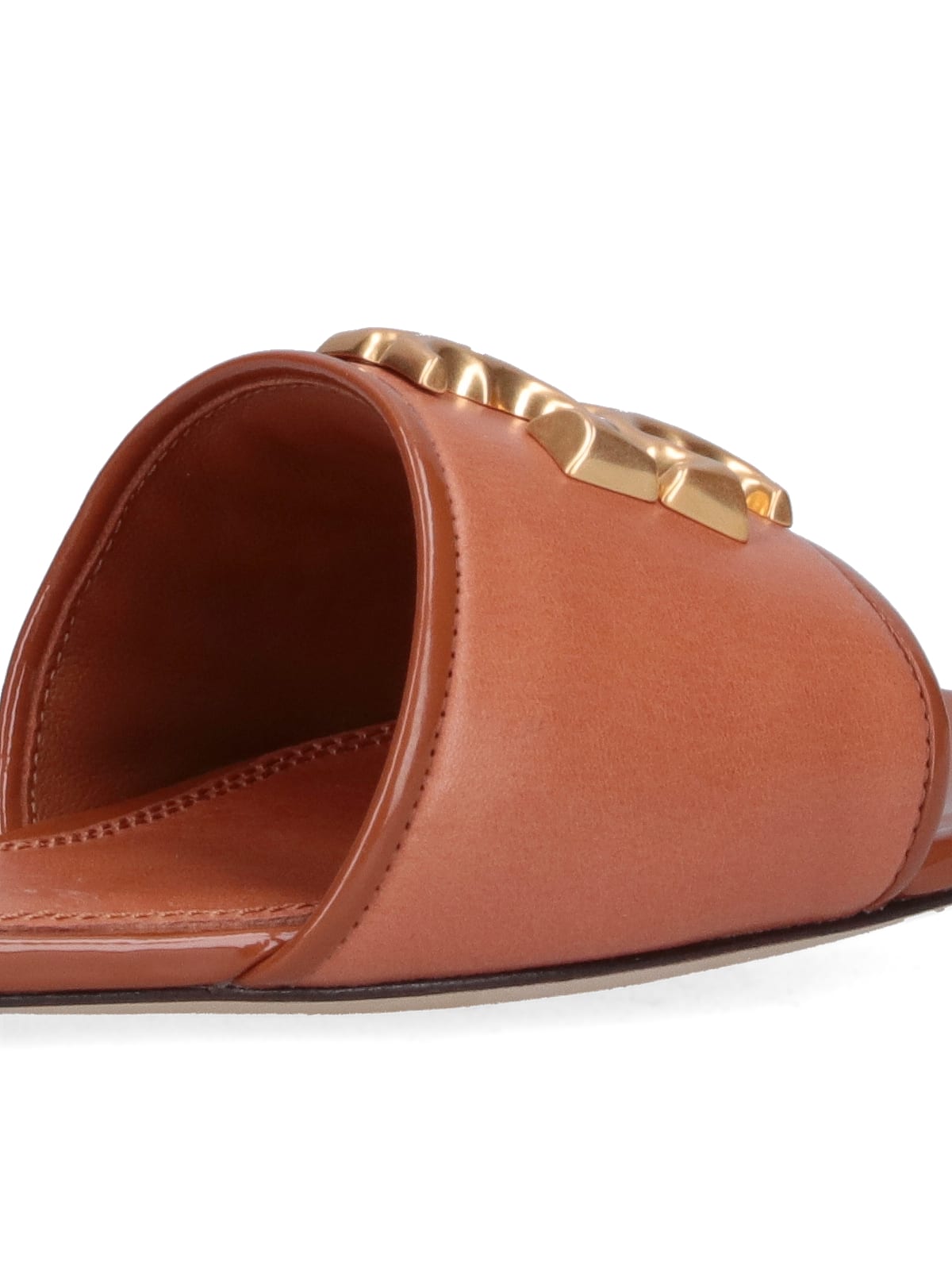 Shop Tory Burch Eleanor Slide Sandals In Brown