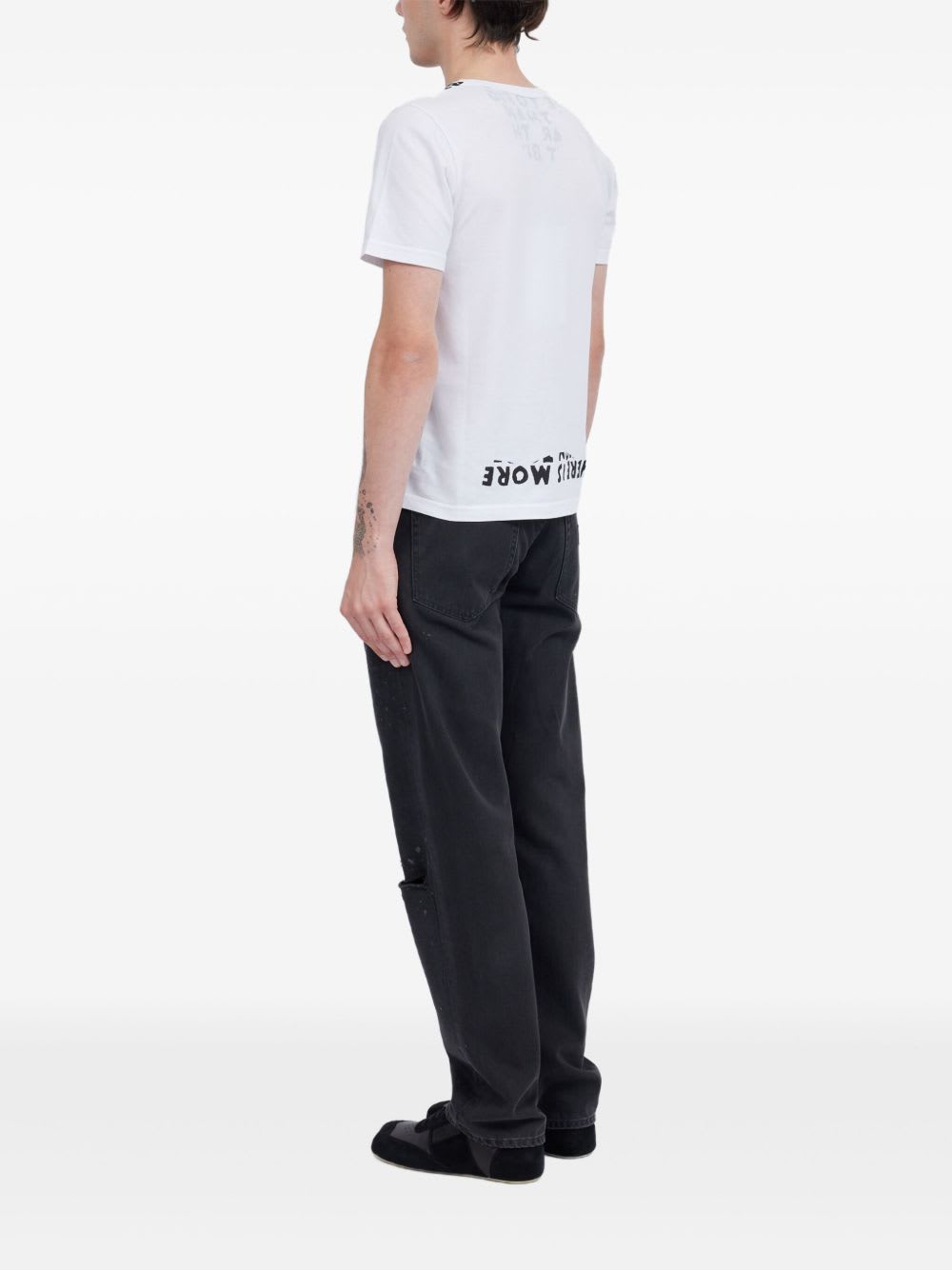 Mm6 Maison Margiela V-neck Sida Jersey In White