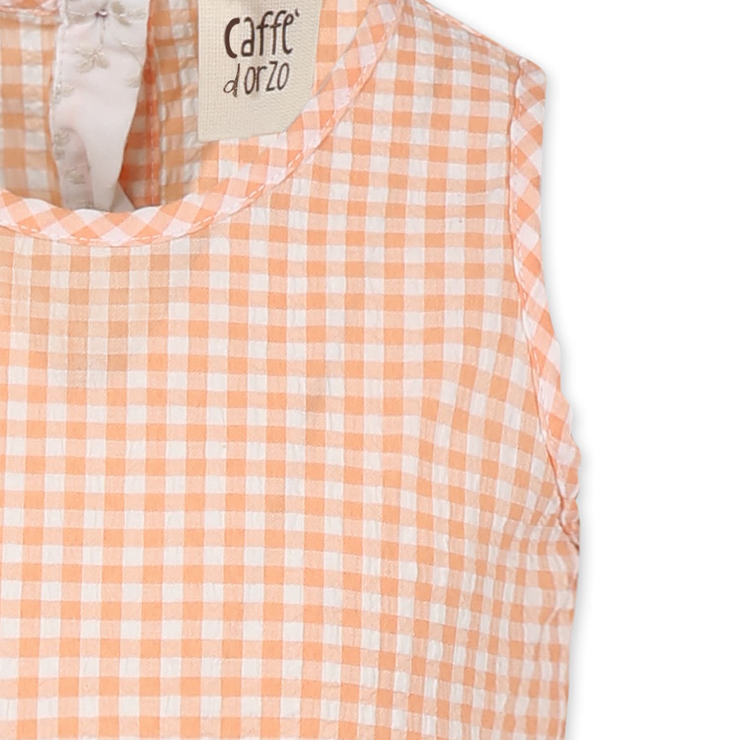 Caffe' D'orzo Bluse Mit Vichy-karo In Orange