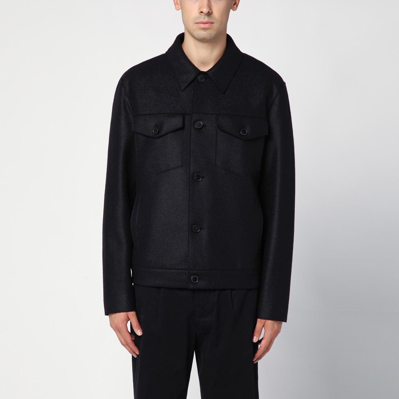 Harris Wharf London Black Virgin Wool Jacket