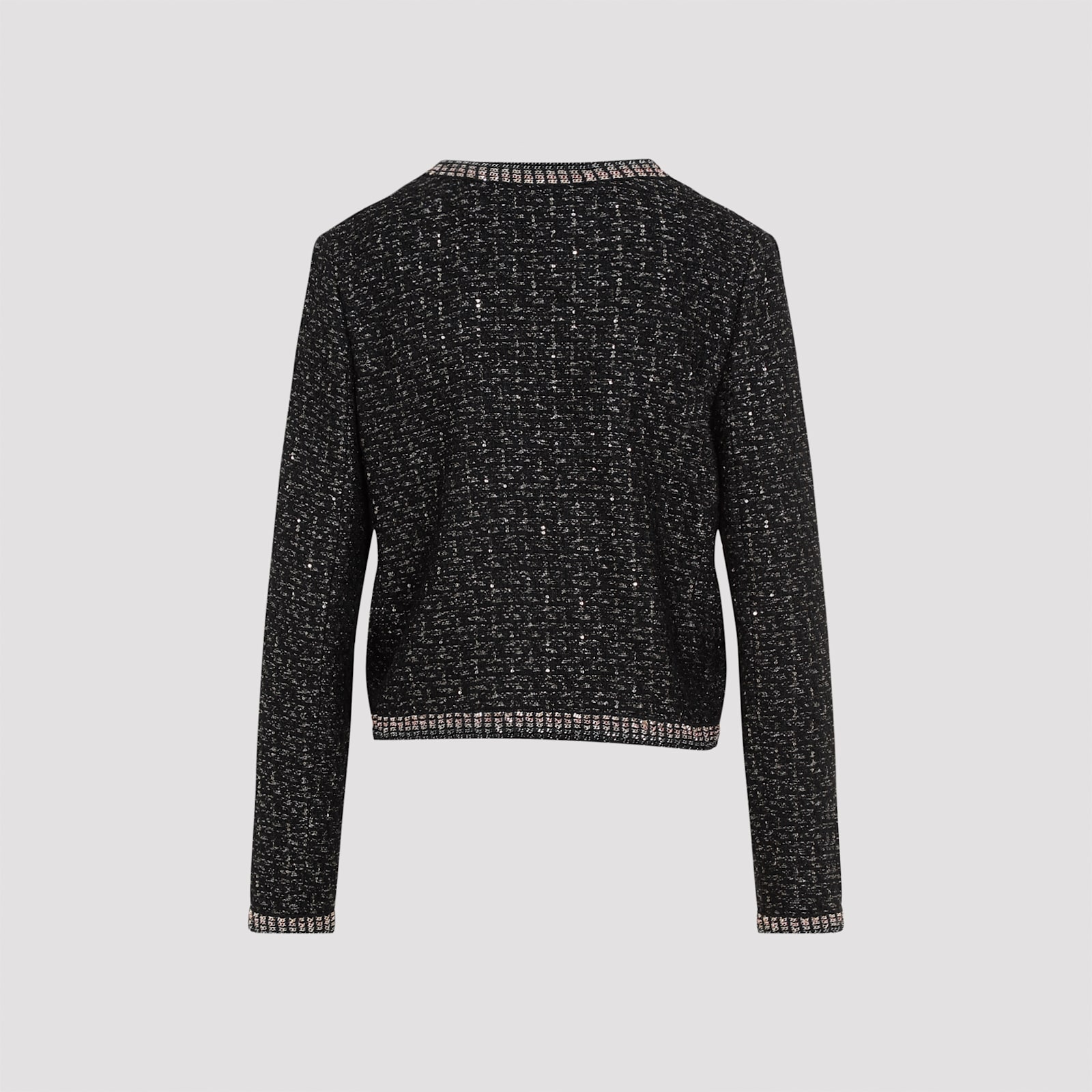 Shop Giambattista Valli Bouclé Jacket In Black Silver