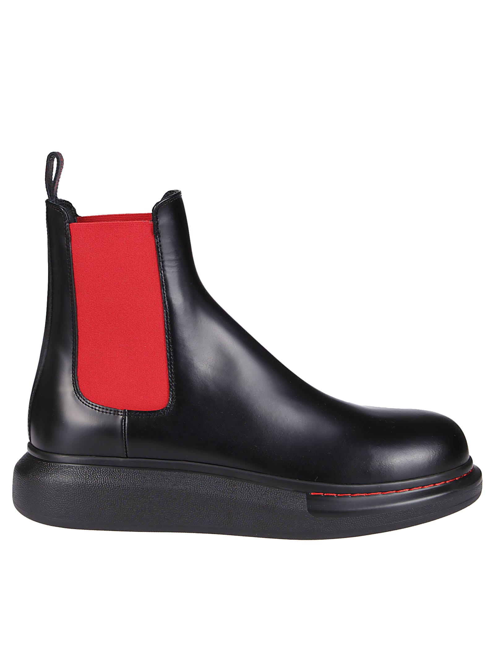 ALEXANDER MCQUEEN BLACK LEATHER CHELSEA BOOTS,11231655