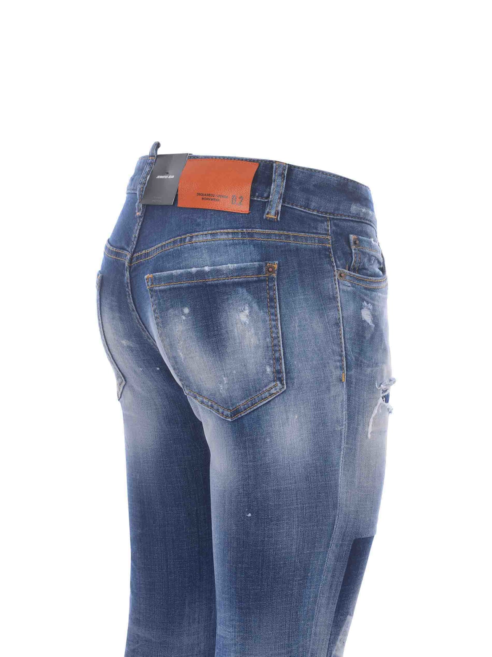 Shop Dsquared2 Jeans  Jennifer Jean In Cotone Strech In Denim