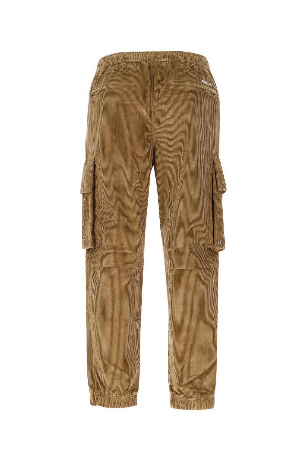 Shop Burberry Biscuit Corduroy Cargo Pant In A1490