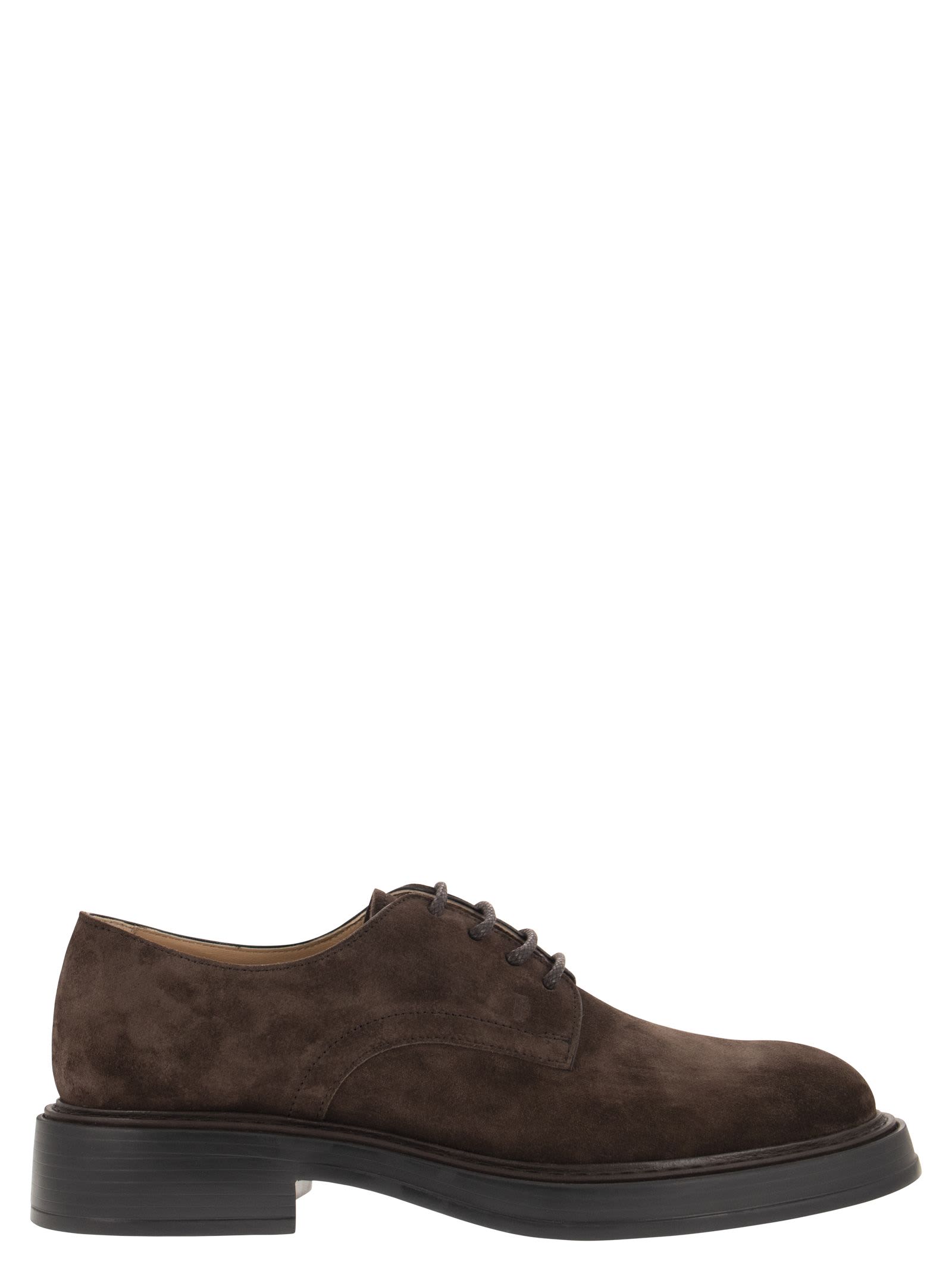 Tod's Suede Lace Up Shoes Flat Shoes Brown In Brown