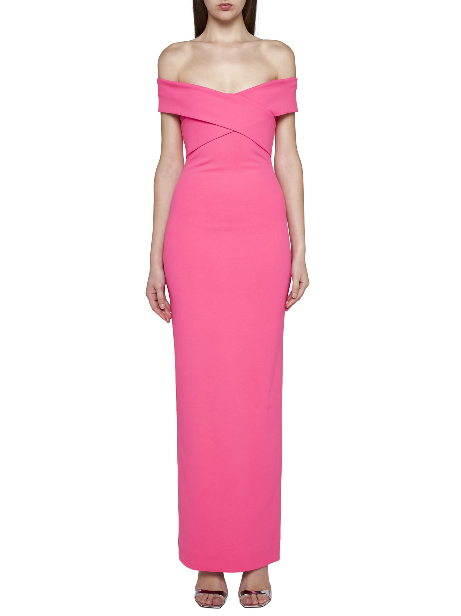 Shop Solace London Dress In Ultra Pink