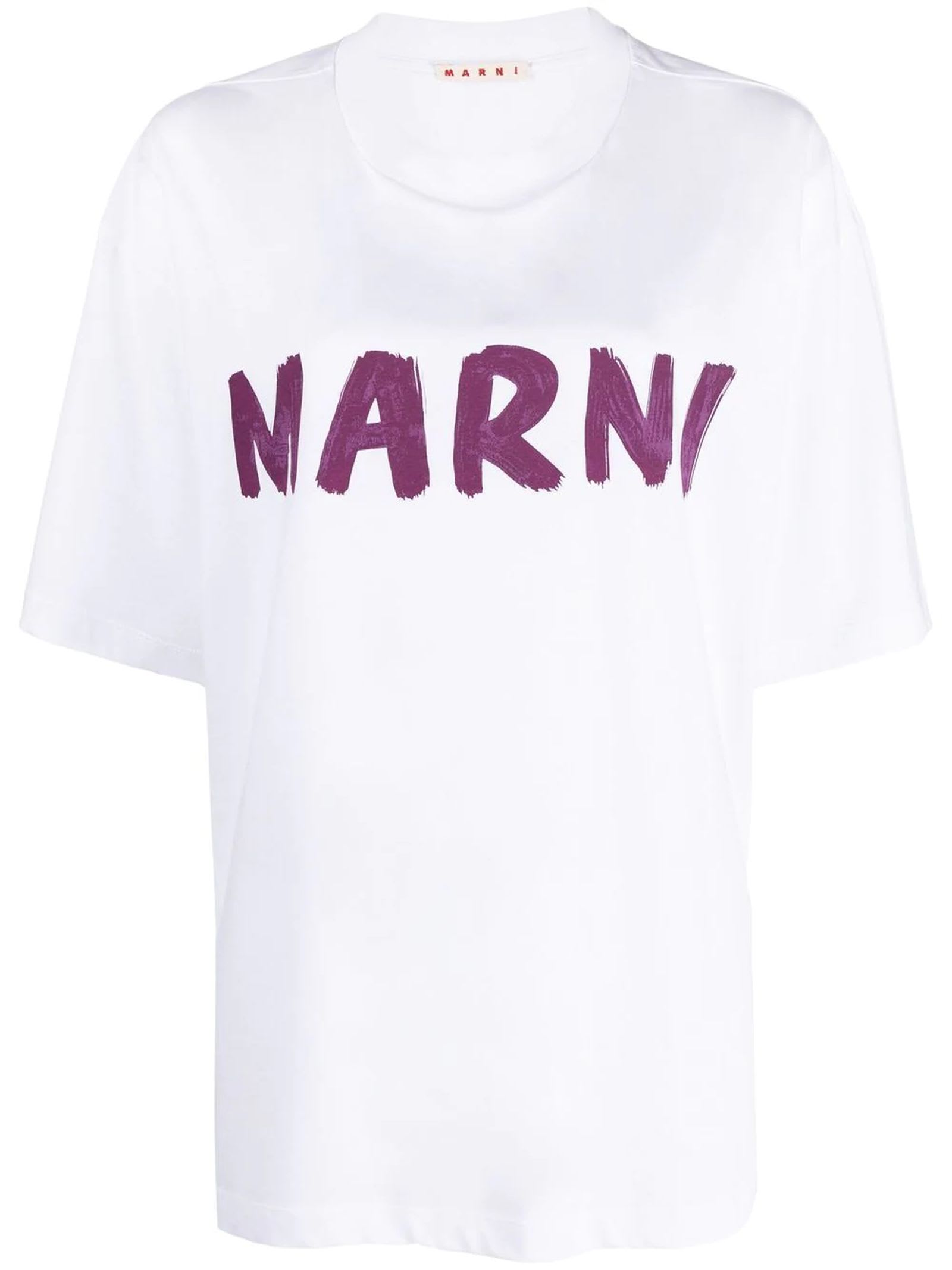 Marni White Logo Bio Jersey T-shirt