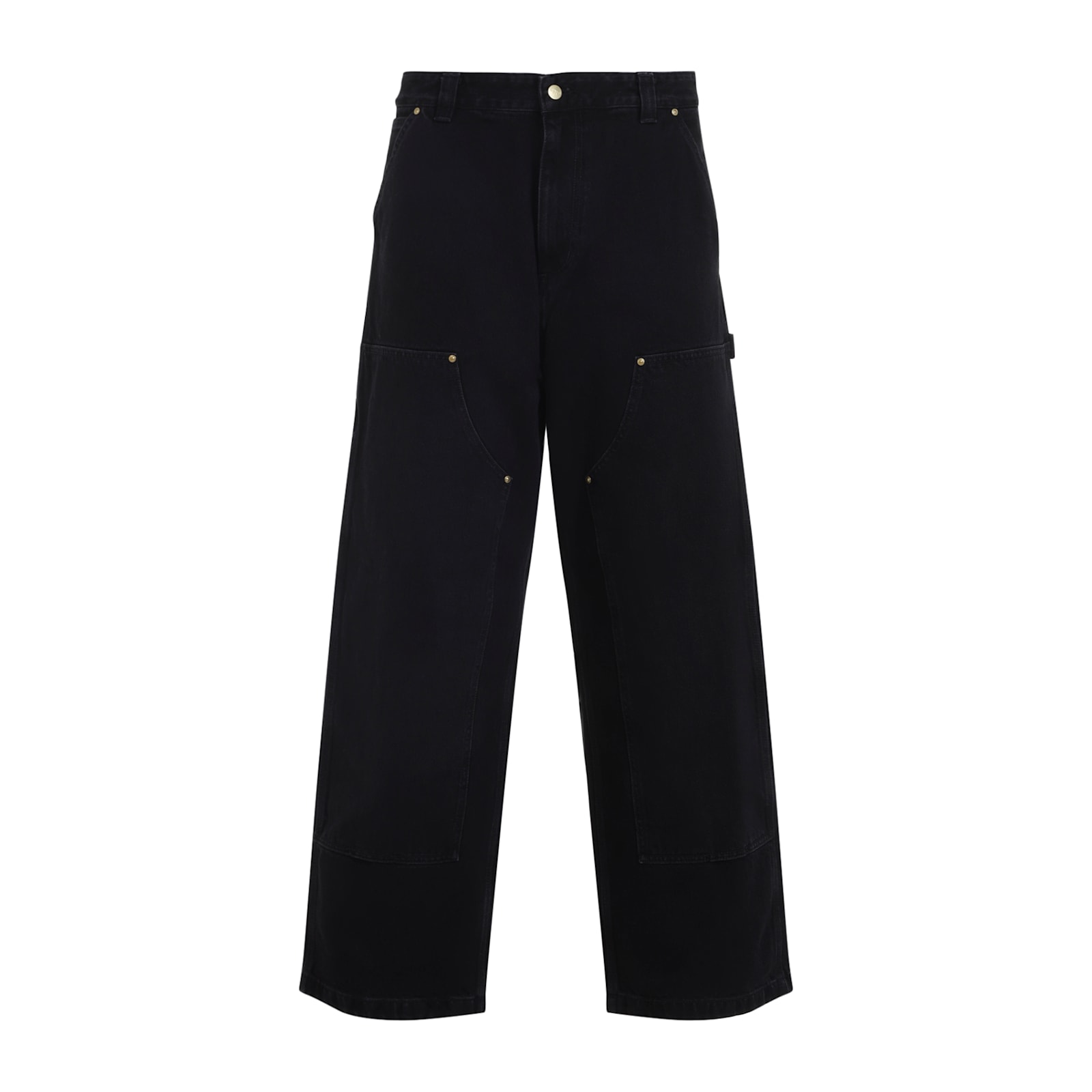 Carhartt Relaxed Straight-leg Jeans With Utility Pockets And Rivet Details In Black