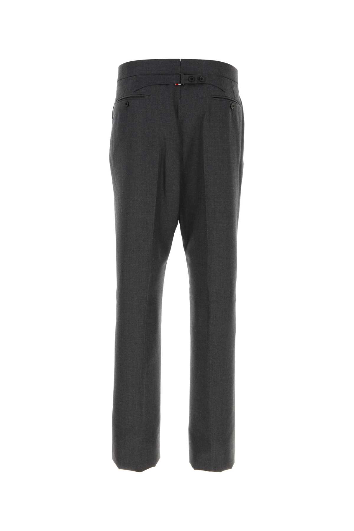 Thom Browne Wool Trousers With Back Pockets And Belt Loops In 25