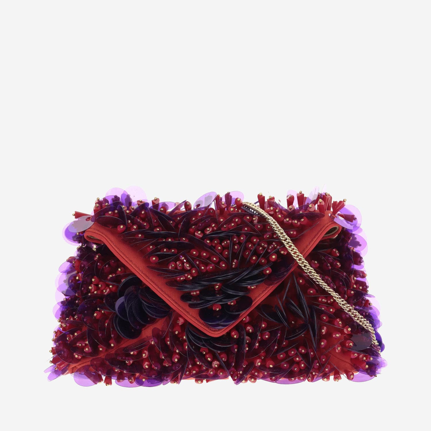 Shop Dries Van Noten Silk Bag With Sequins And Beads In Red