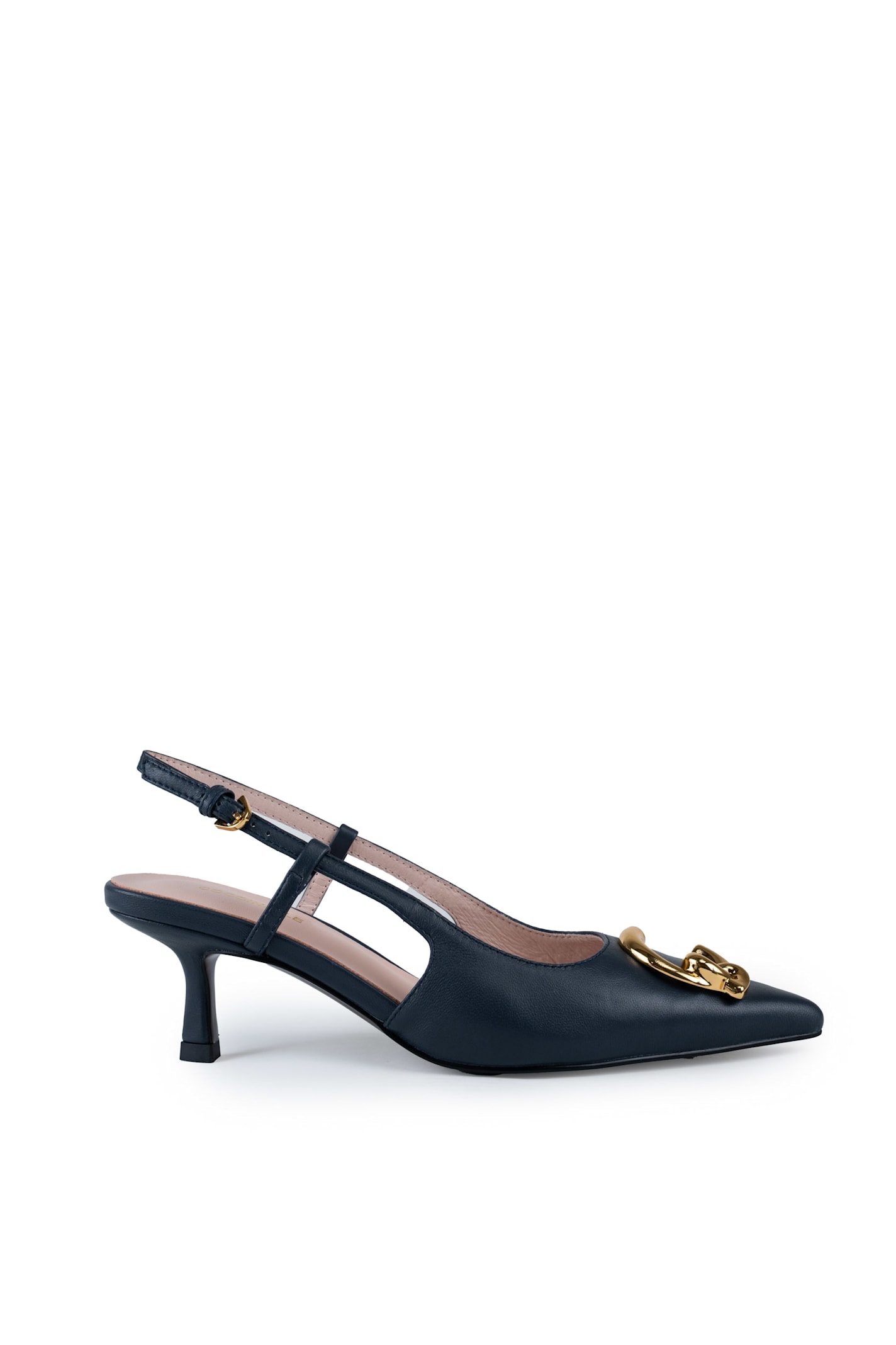 C-me Smooth Slingback Shoes In Leather