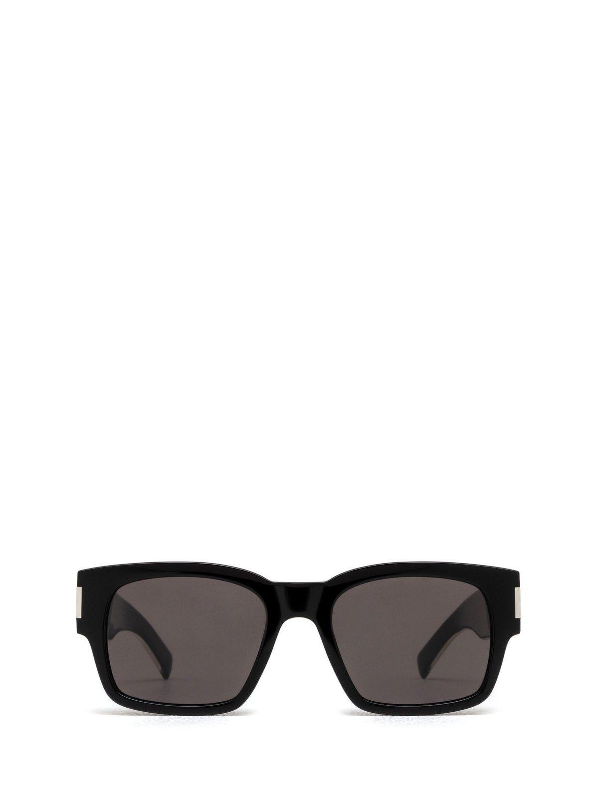 Shop Saint Laurent Square Frame Sunglasses In 001 Black Crystal Black