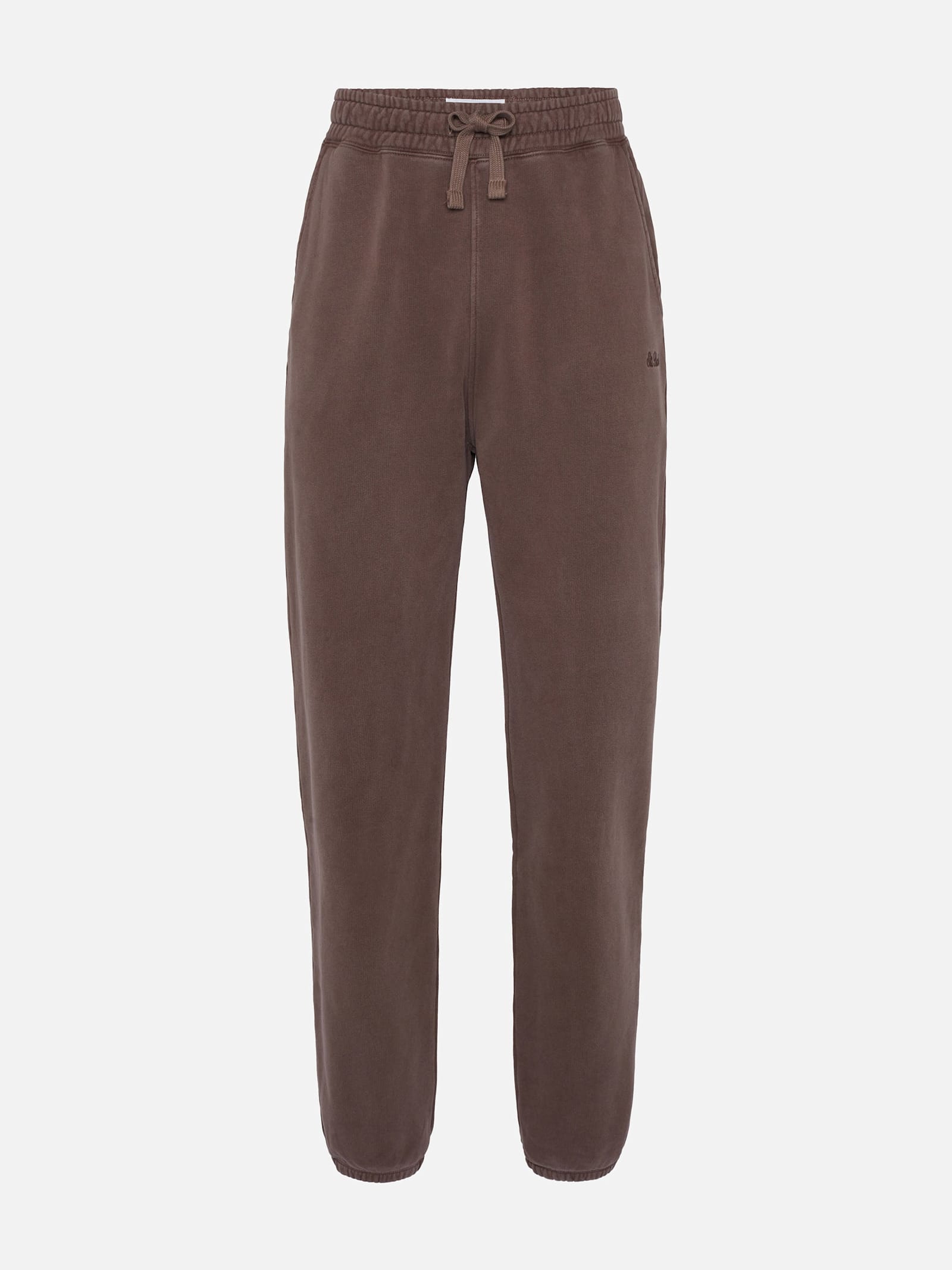 Mc2 Saint Barth Brown Tracksuit Pants Bolt With Vintage Treatment In Brown