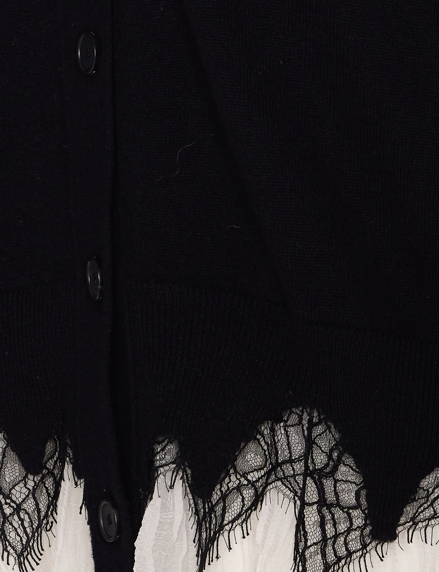 Alexander Mcqueen Alexander Mc Queen Black Ivory Wool Cashmere Cardigan In Blackivory