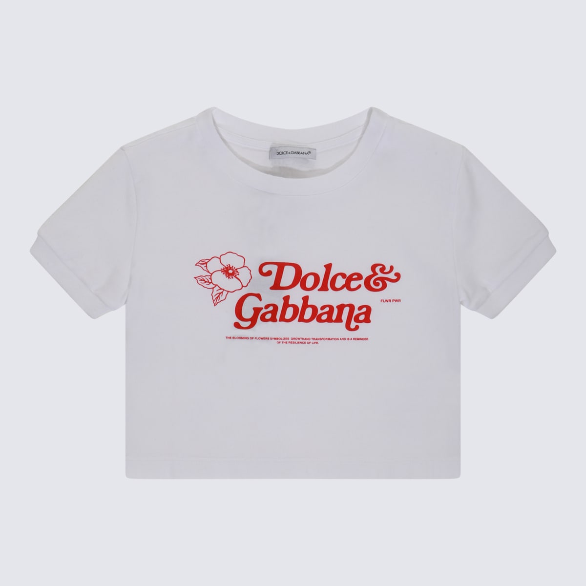 Dolce & Gabbana Kids' White And Red Cotton T-shirt