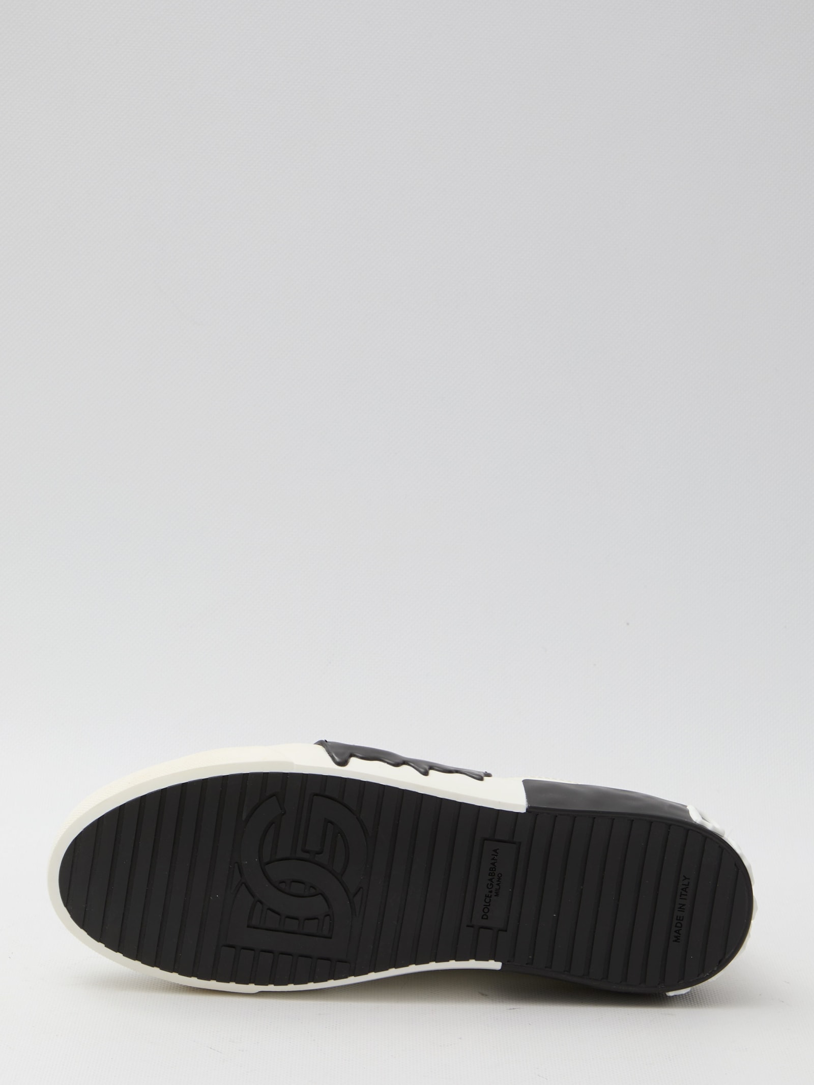 Shop Dolce & Gabbana Portofino Vintage Sneakers In White/black