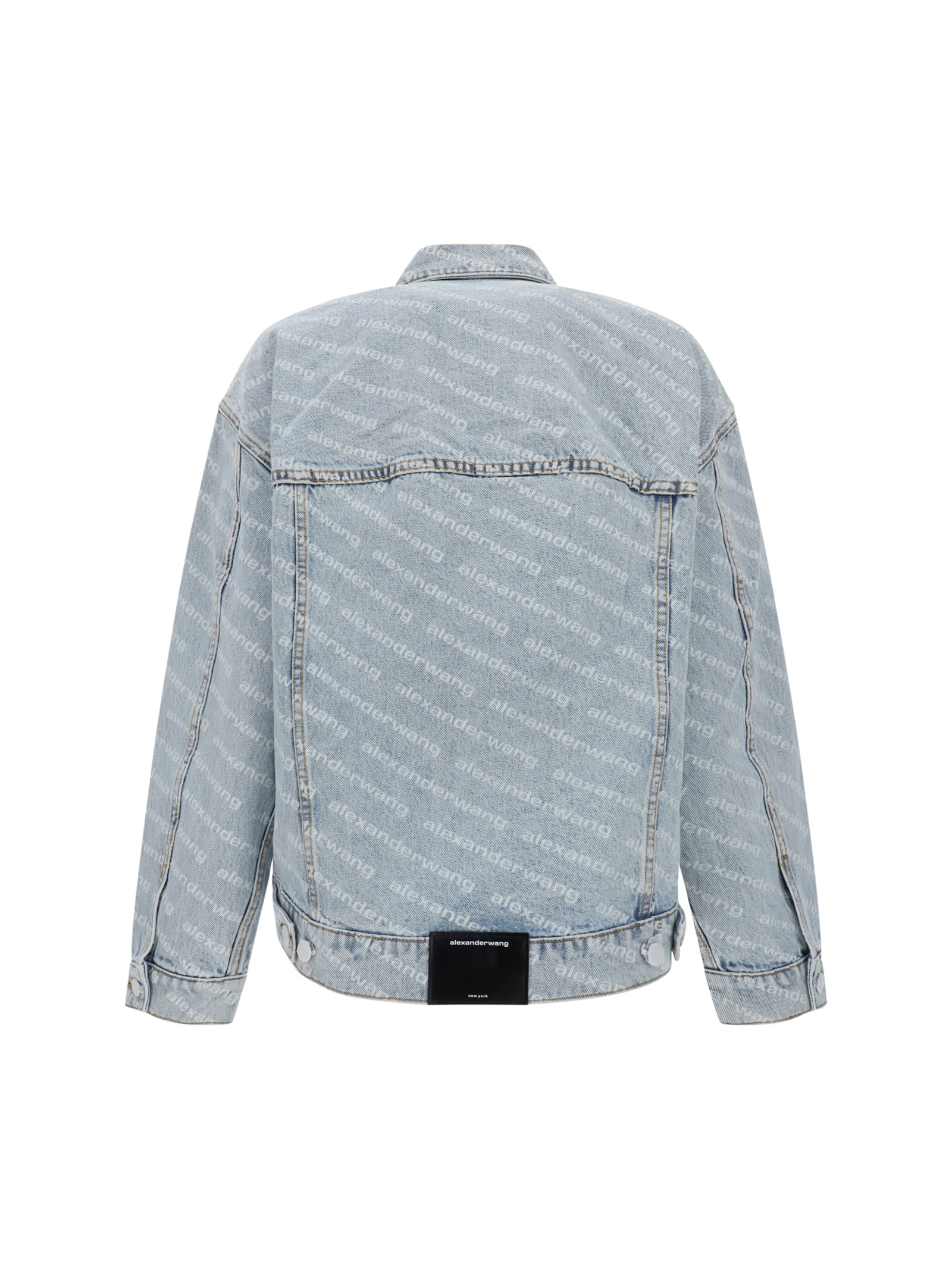 Shop Alexander Wang Denim Jacket In Pebble Bleach