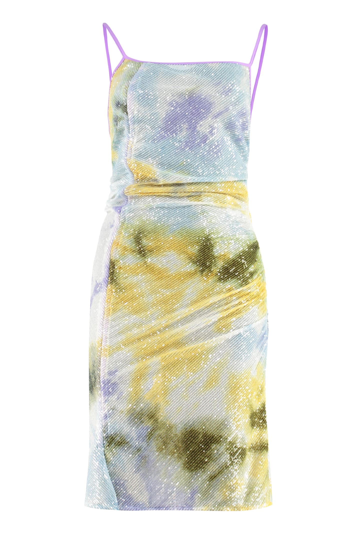 GCDS DRAPED ASYMMETRIC DRESS,11907649