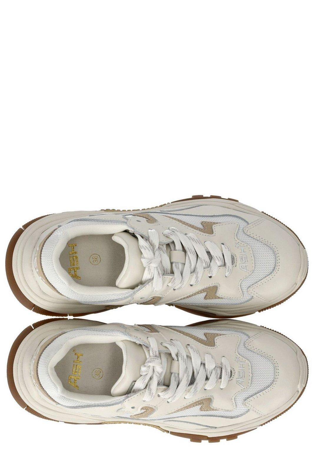 Shop Ash Addict Panelled Lace-up Sneakers In Bianco