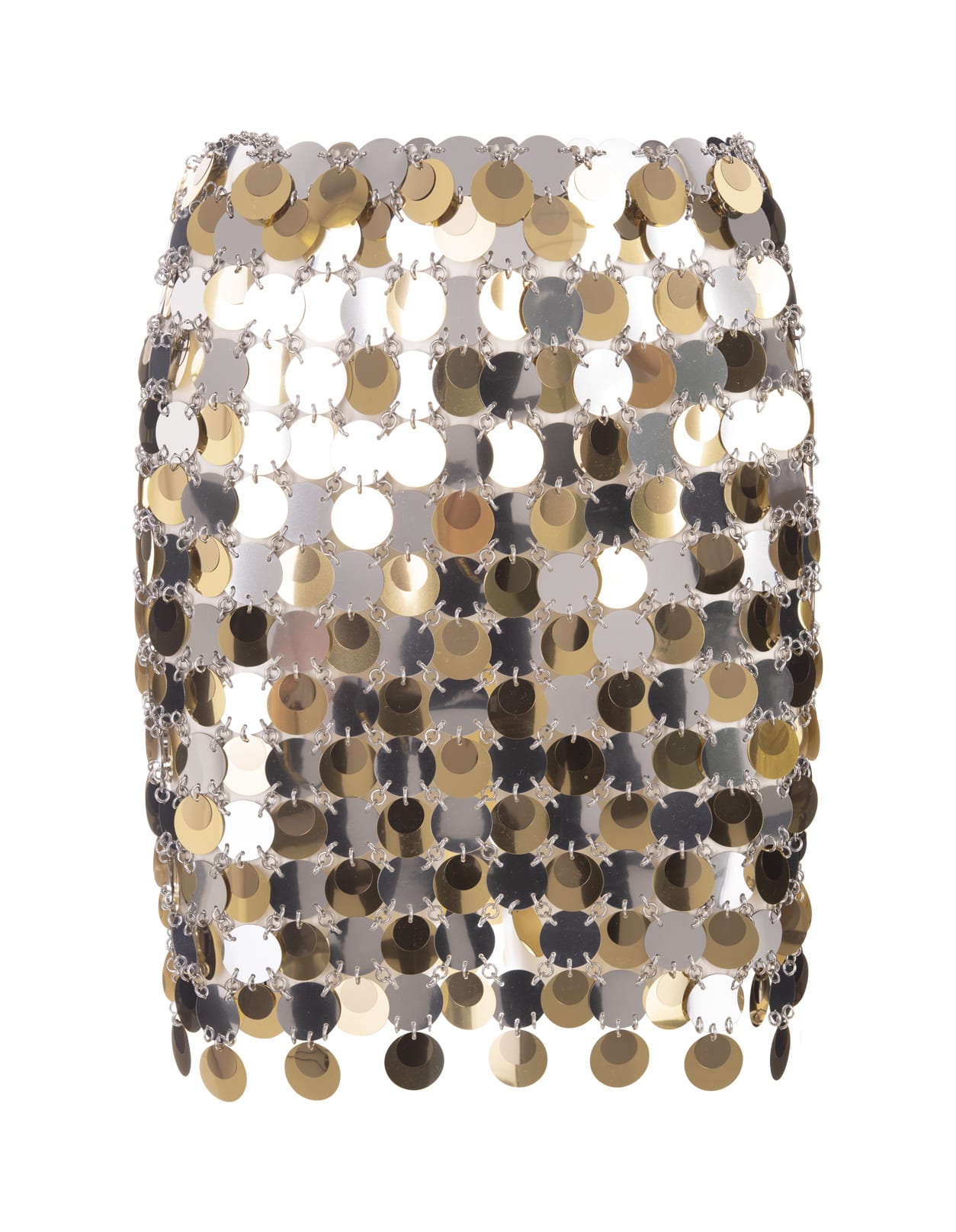 Gold And Silver Sparkling Short Skirt