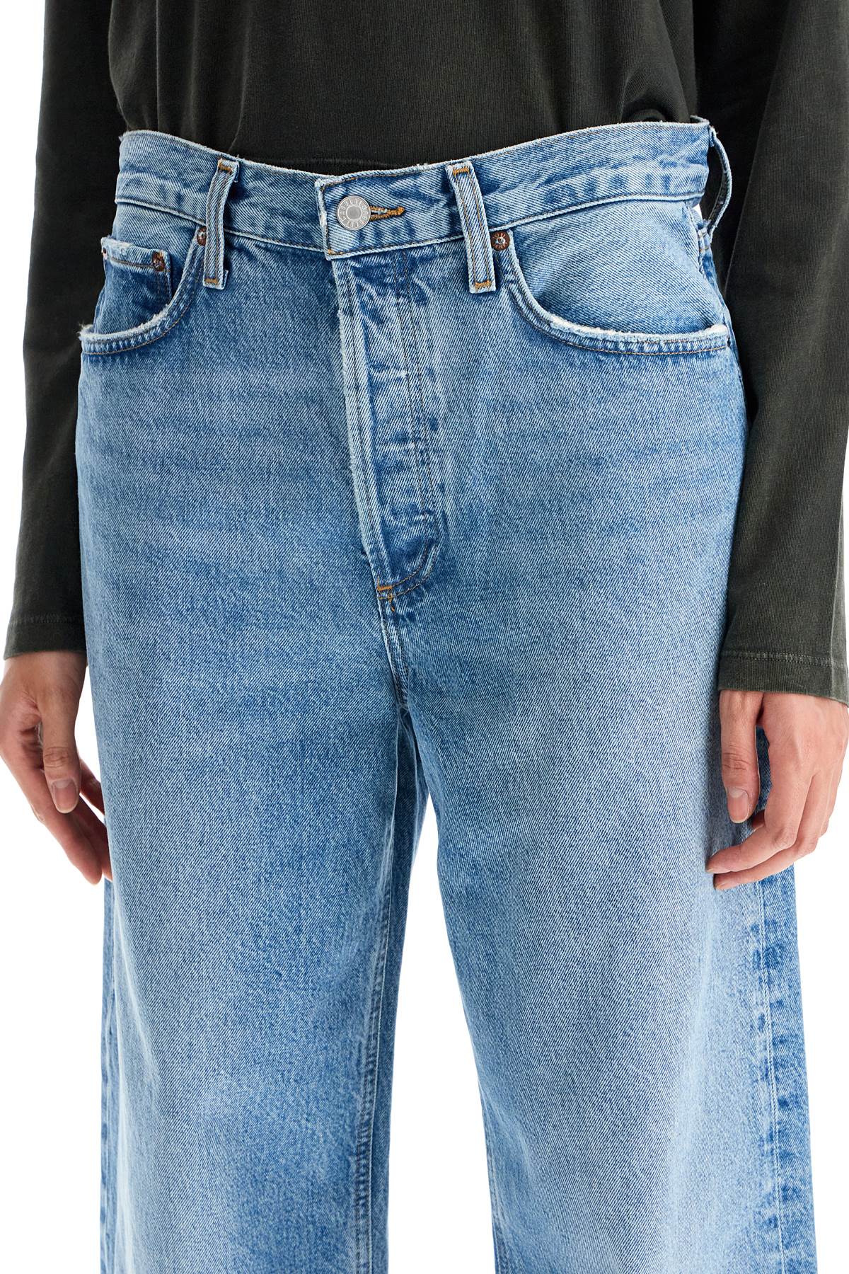 Shop Agolde Low Slung Baggy Jeans In Libertine (blue)