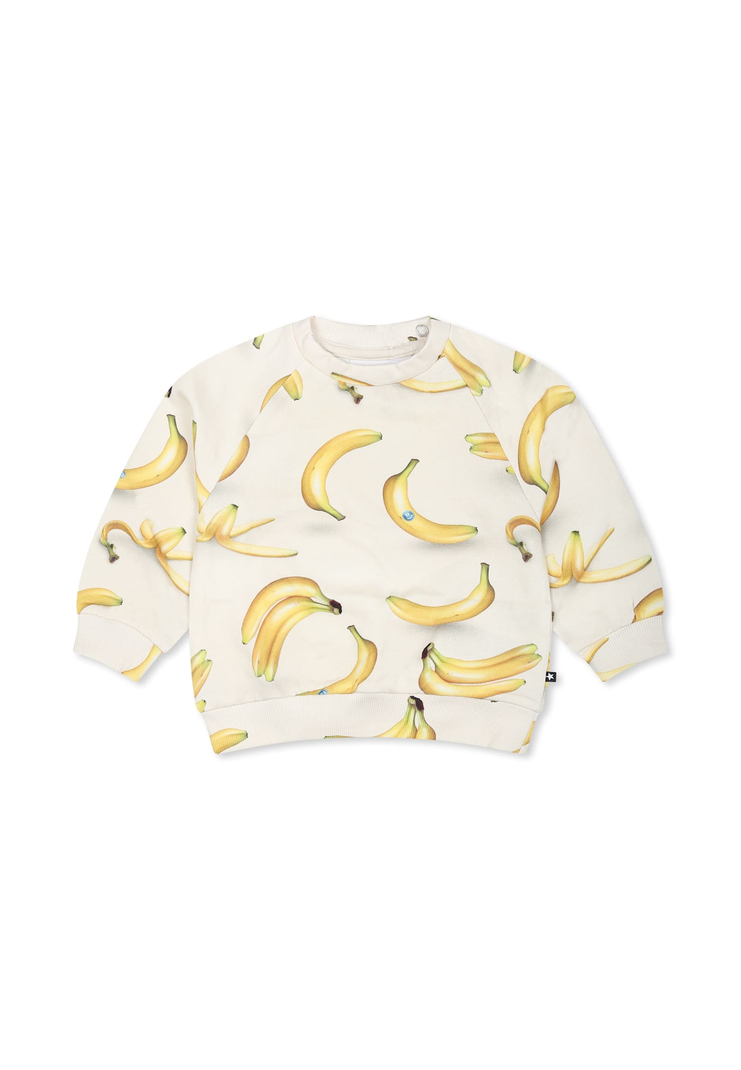 Molo Ivory Sweatshirt For Babykids With Banana In Ivory
