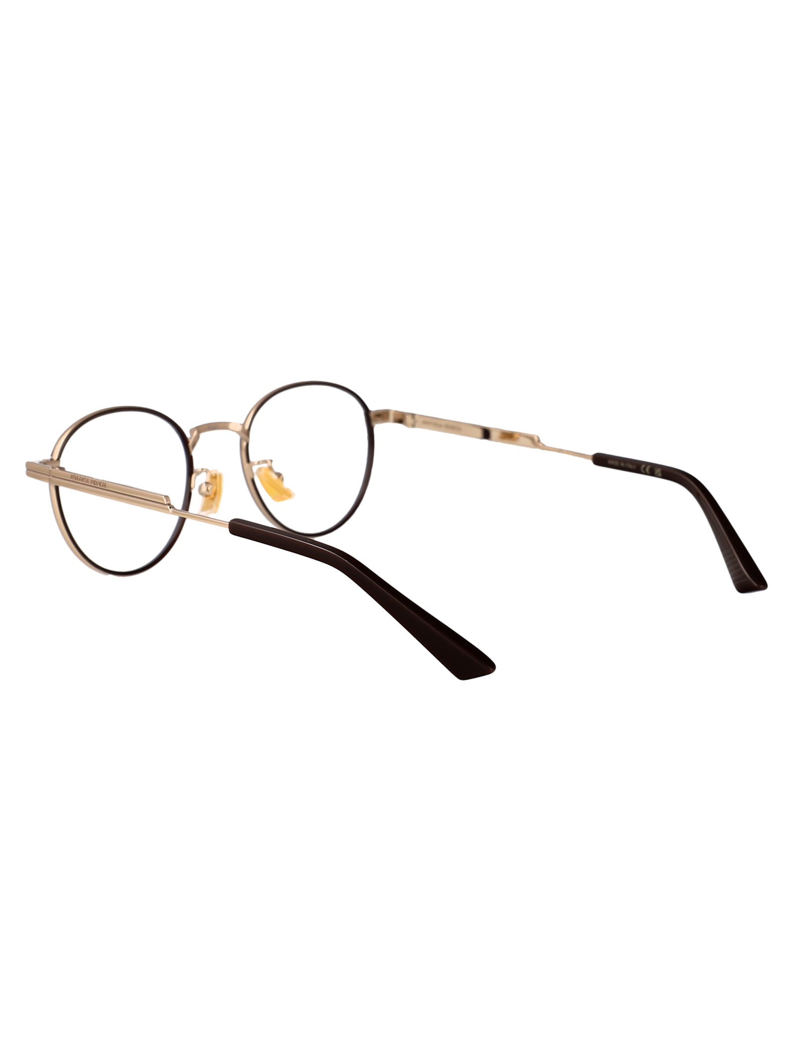 Bottega Veneta Bv1337oj Glasses In Gold-gold-transparent