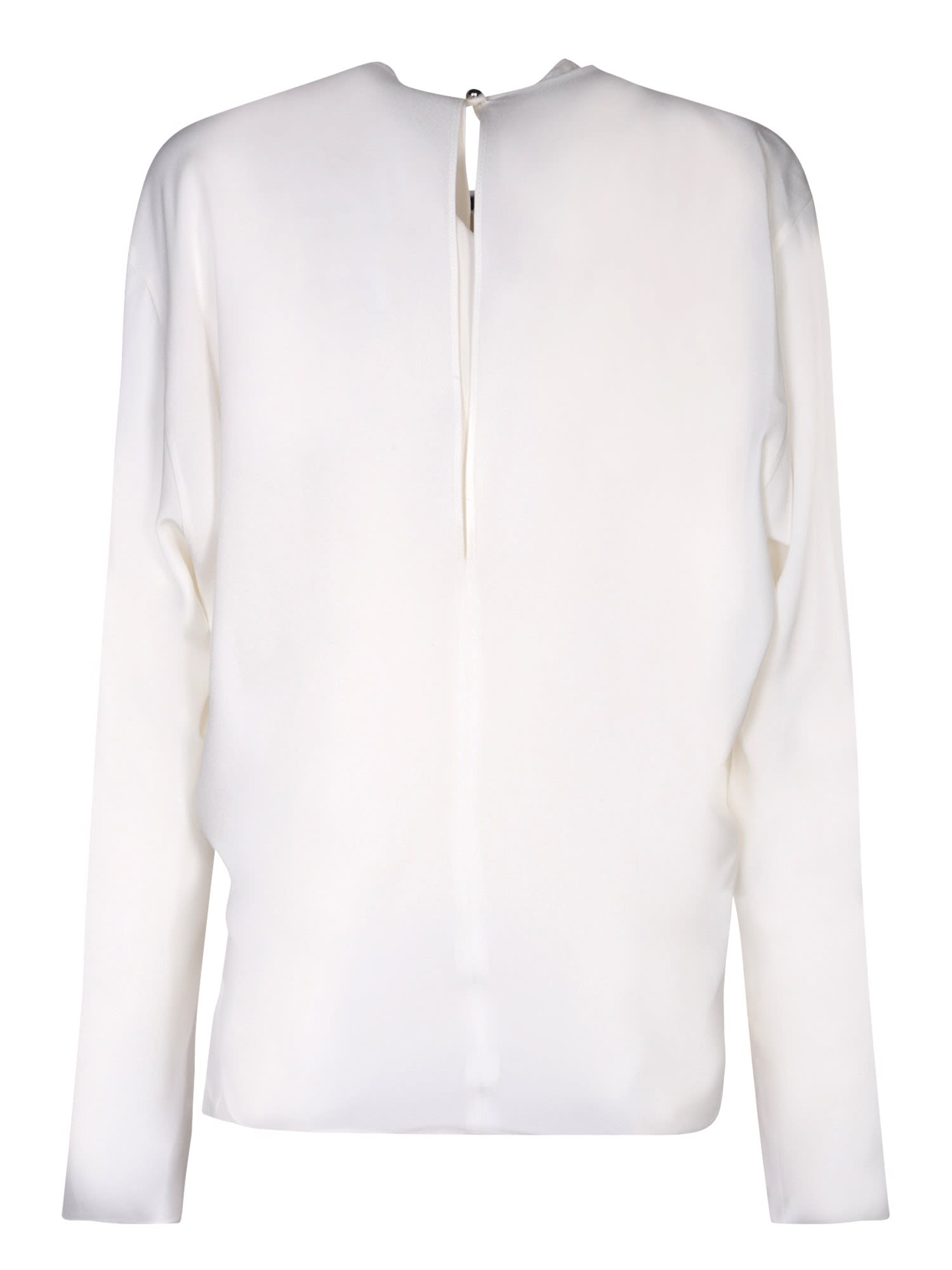 Shop Rabanne Paco  White Crepe Blouse With Detail