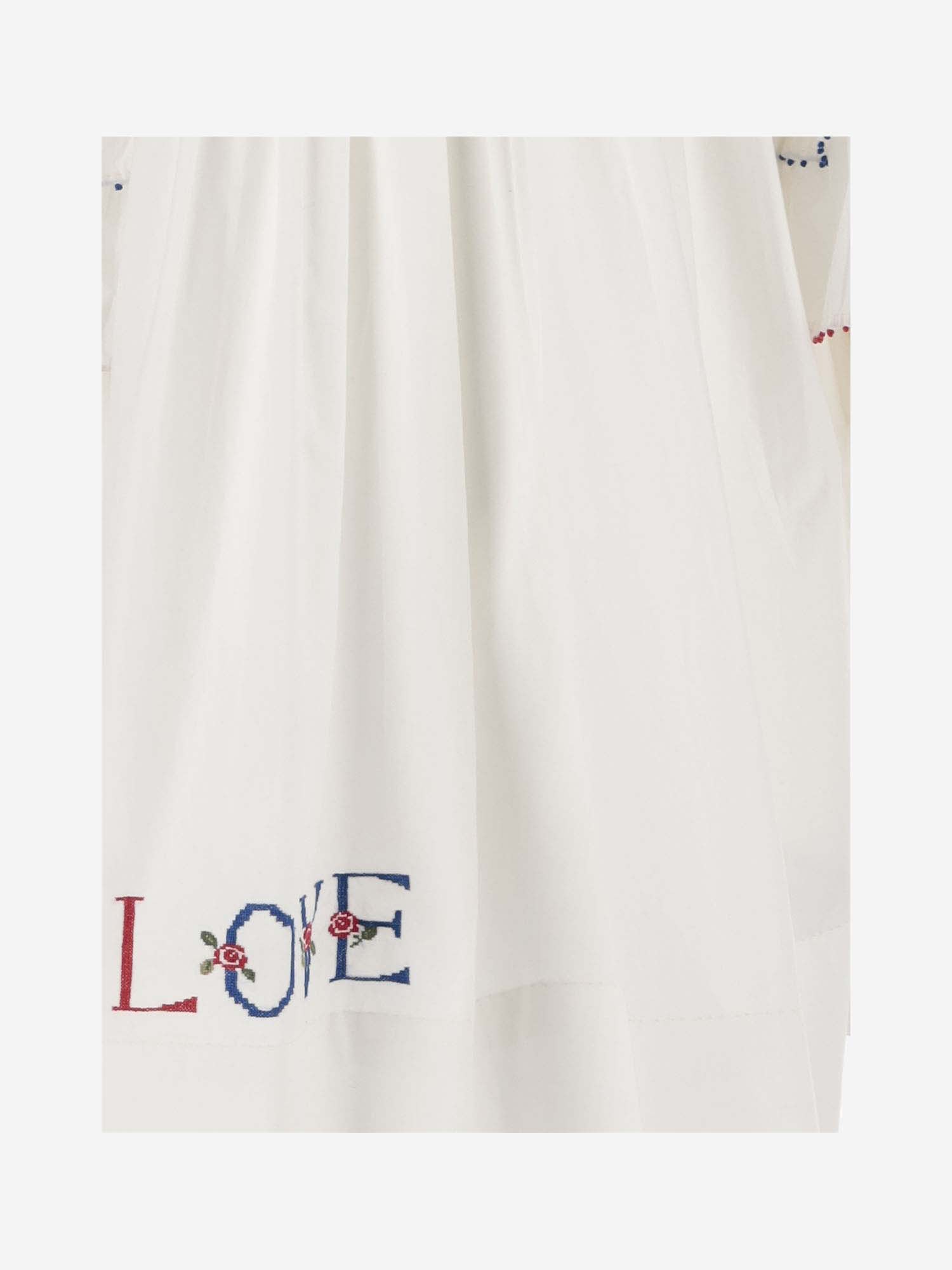 Shop Péro Cotton Dress With Embroidery In White
