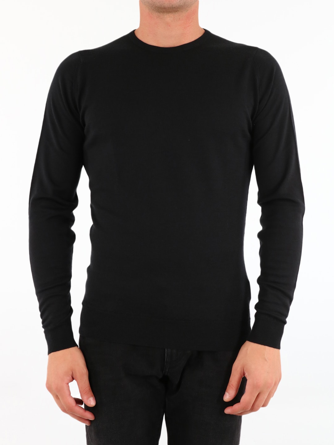 John Smedley Black Merino Wool Sweater