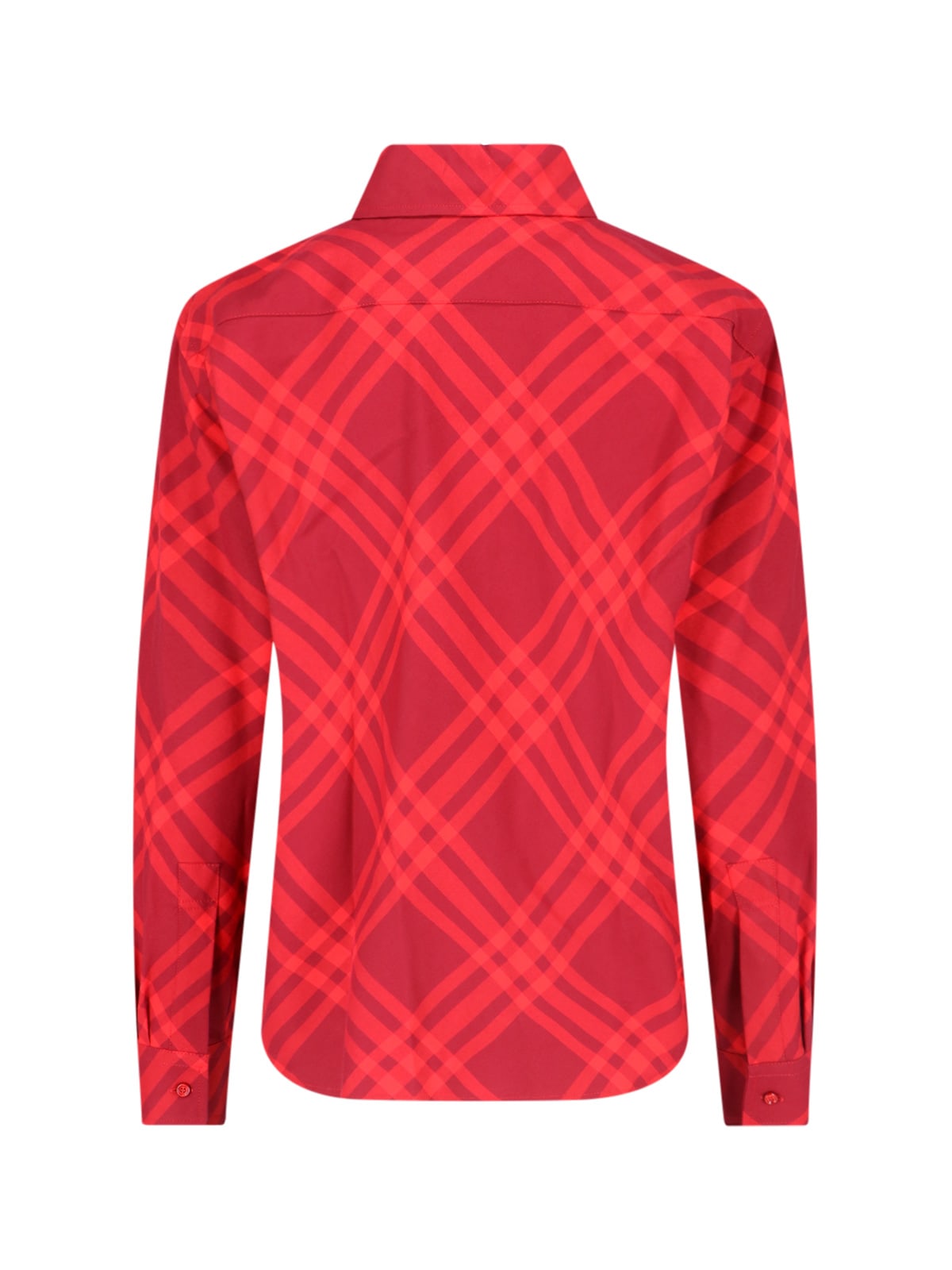 Burberry Plaid Long Sleeves Top In Red